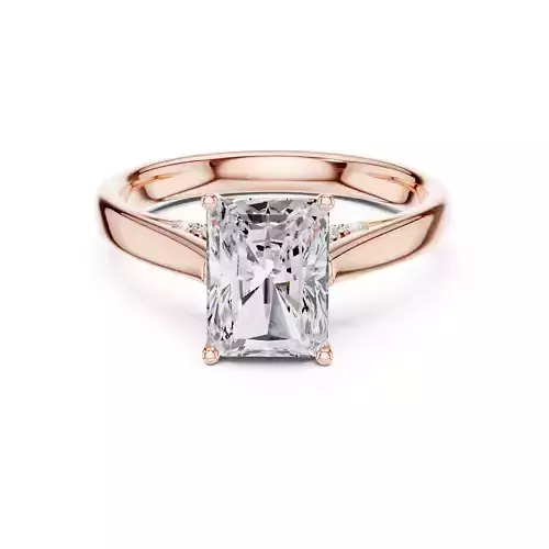 Radiant Cut Diamond Engagement Wedding Ring 3DM STL Video
