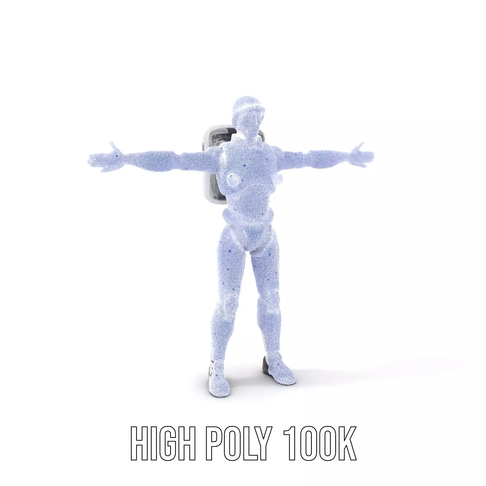Futuristic White Robot model pack Low-poly 3D model_4