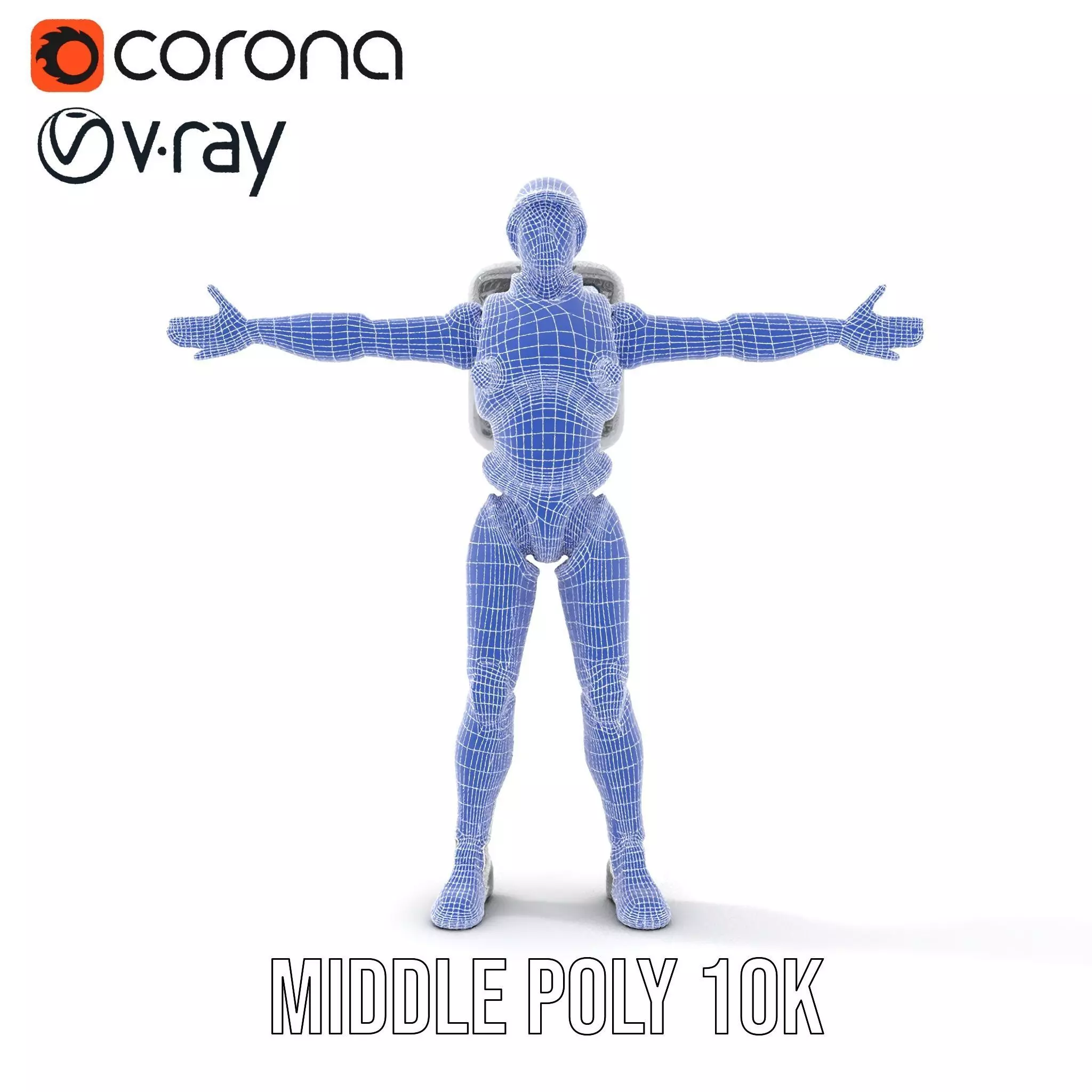 Futuristic White Robot model pack Low-poly 3D model_29