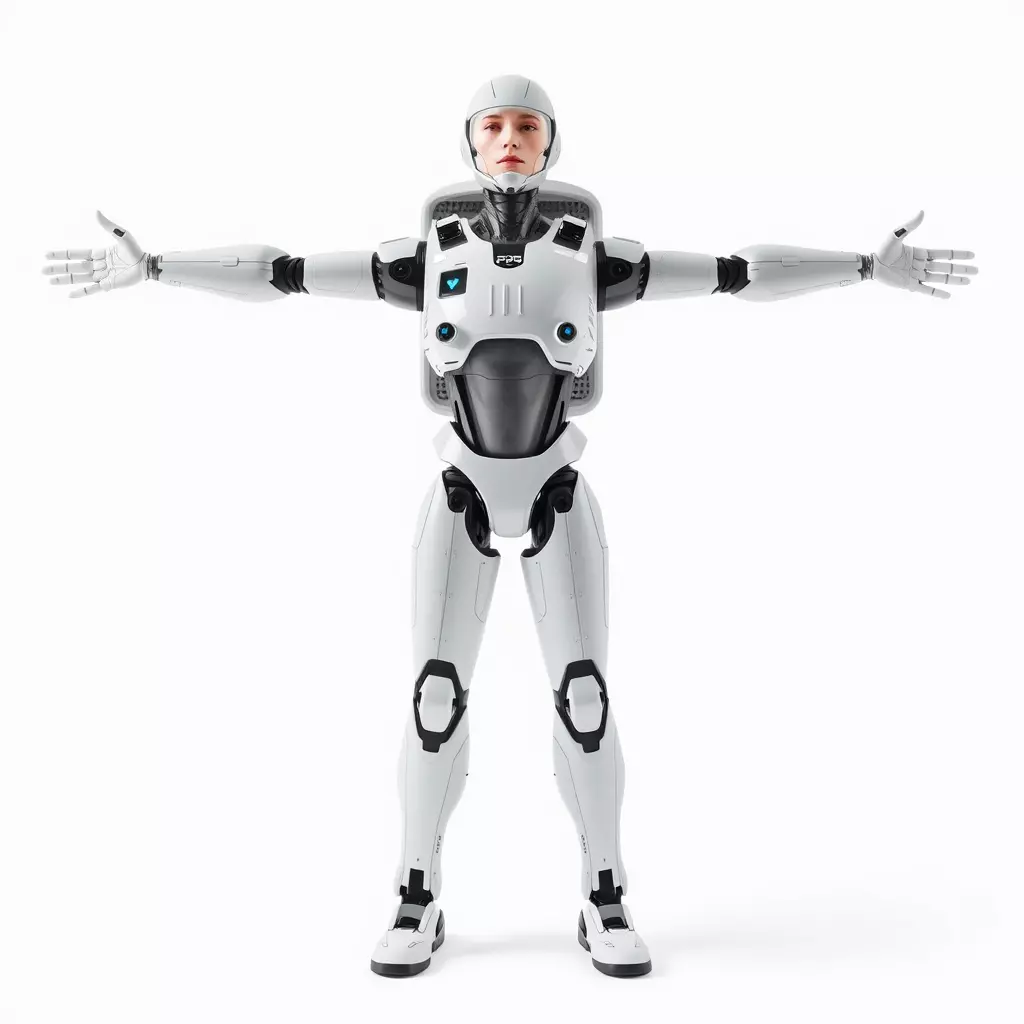 Futuristic White Robot model pack Low-poly 3D model_2
