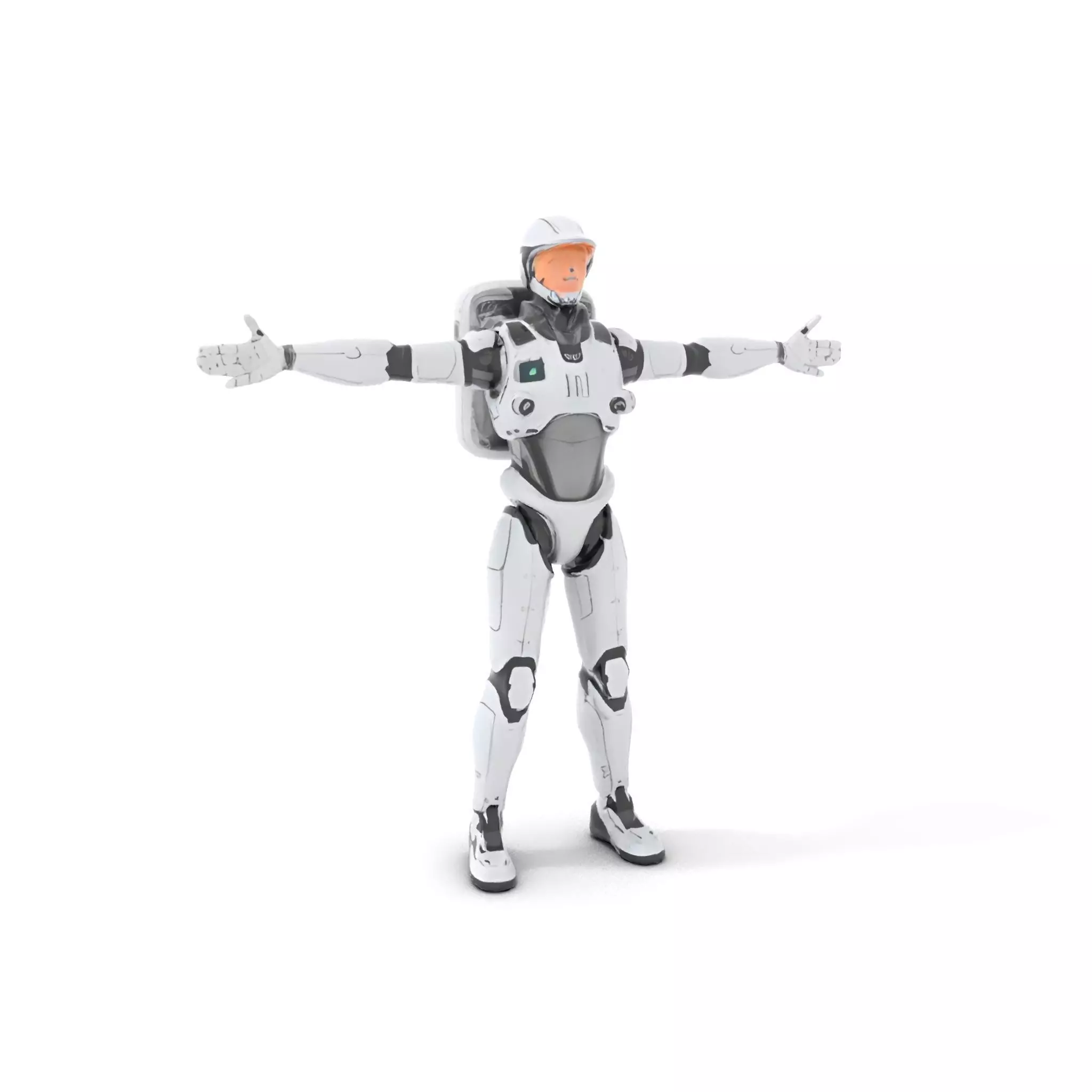 Futuristic White Robot model pack Low-poly 3D model_21