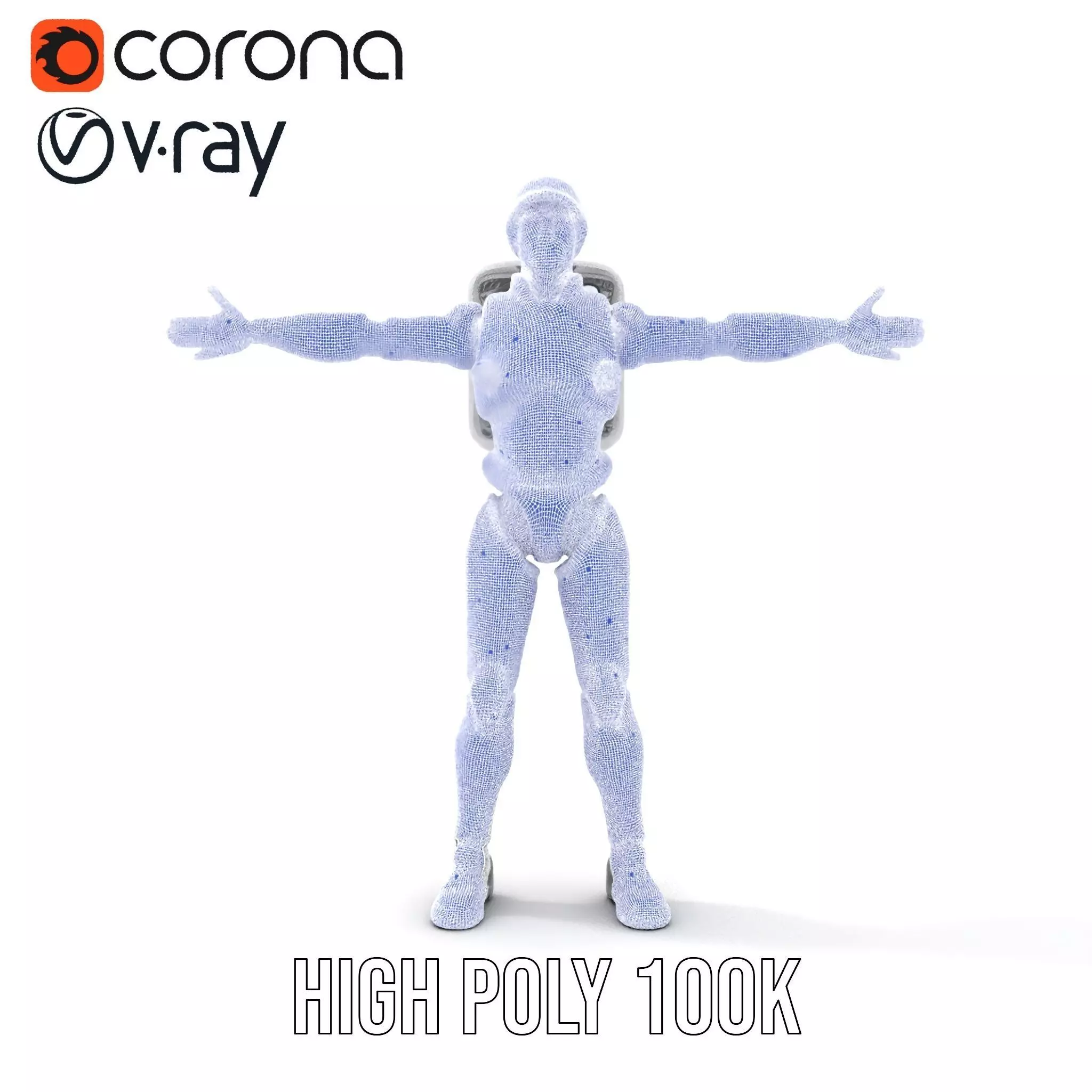 Futuristic White Robot model pack Low-poly 3D model_33