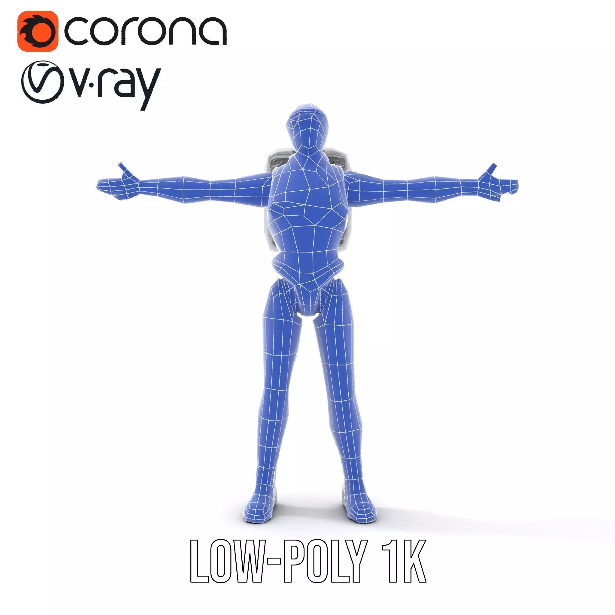 Futuristic White Robot model pack Low-poly 3D model_16