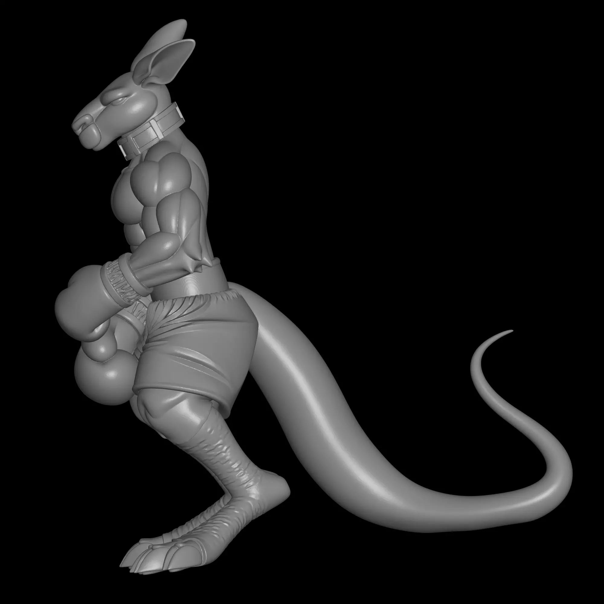 interseting decor boxer kangaroo 3D print model_1
