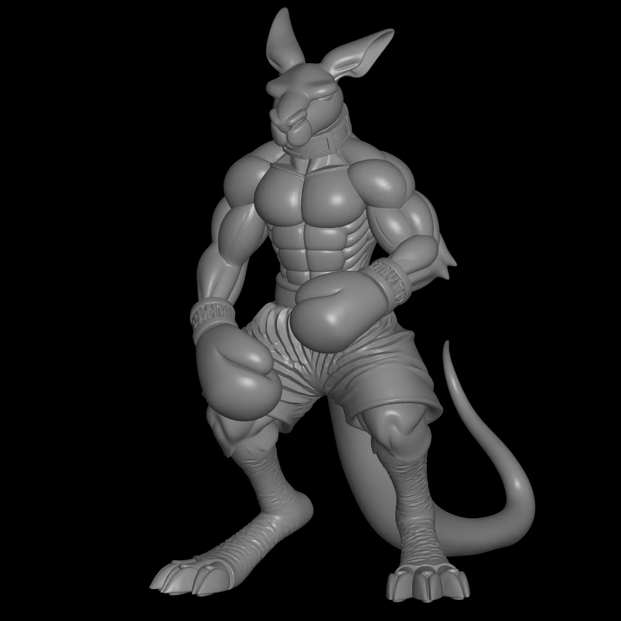 interseting decor boxer kangaroo 3D print model_0