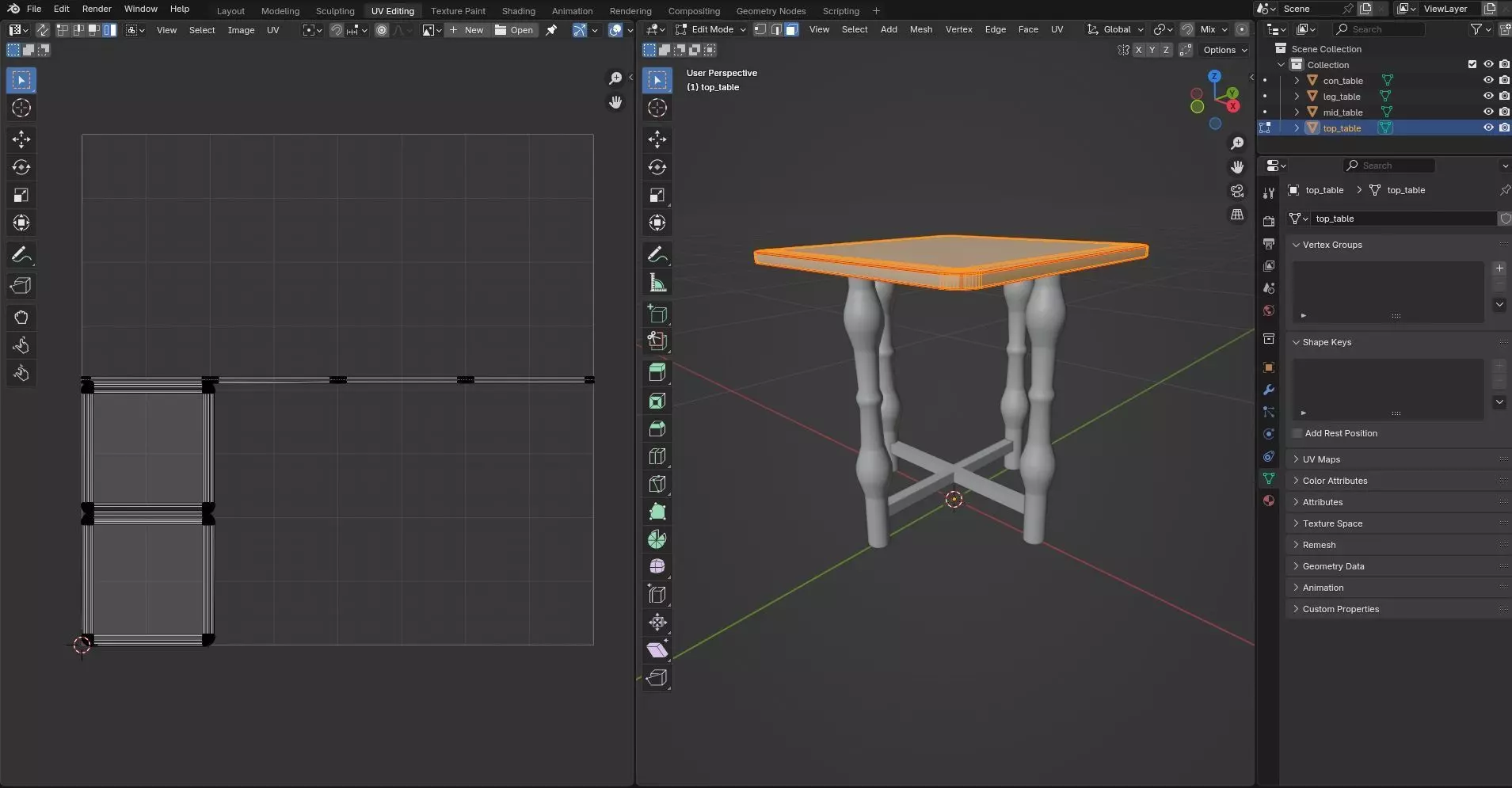 Square Table CG70 3D model_10