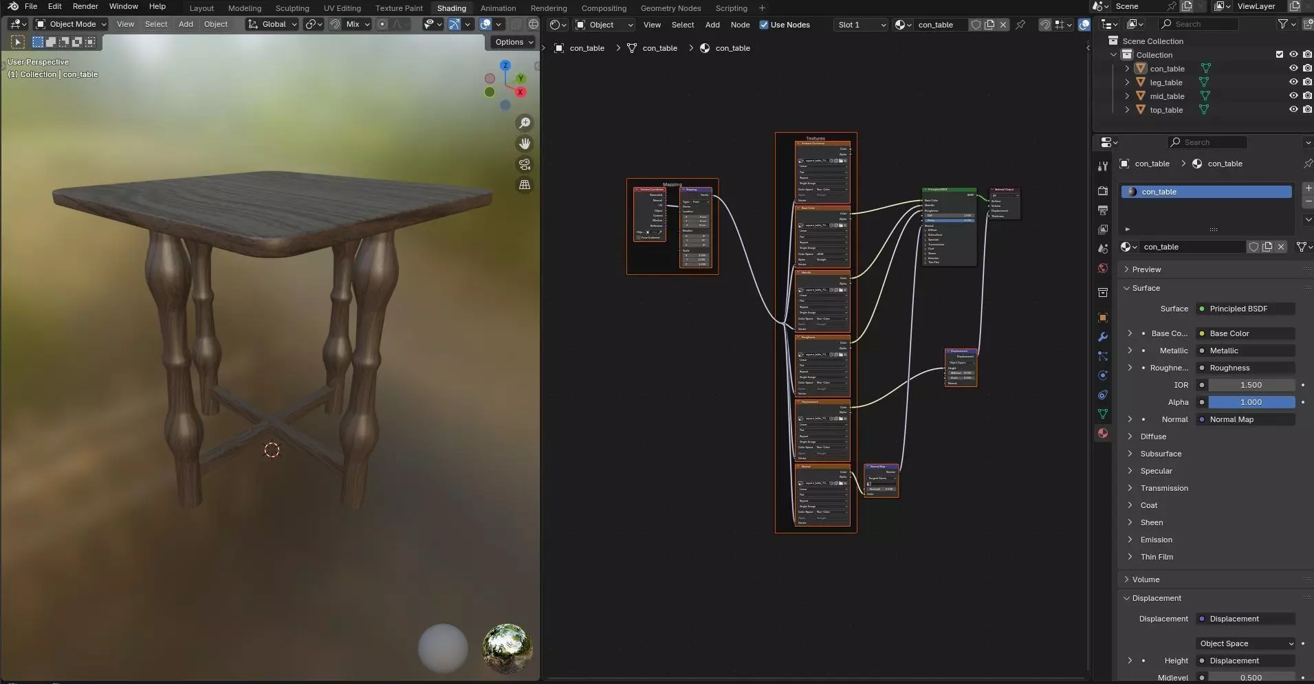 Square Table CG70 3D model_11