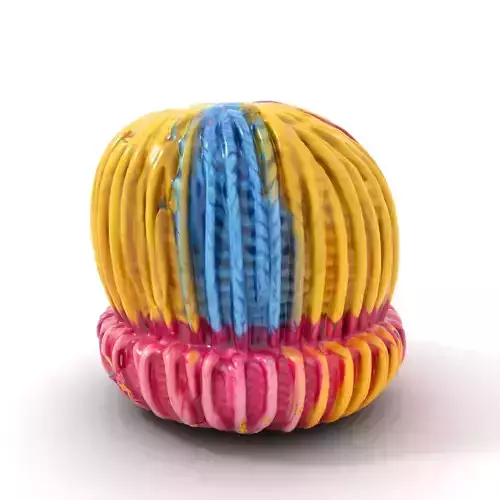 Colorful Knitted Beanie model pack Low-poly 3D model