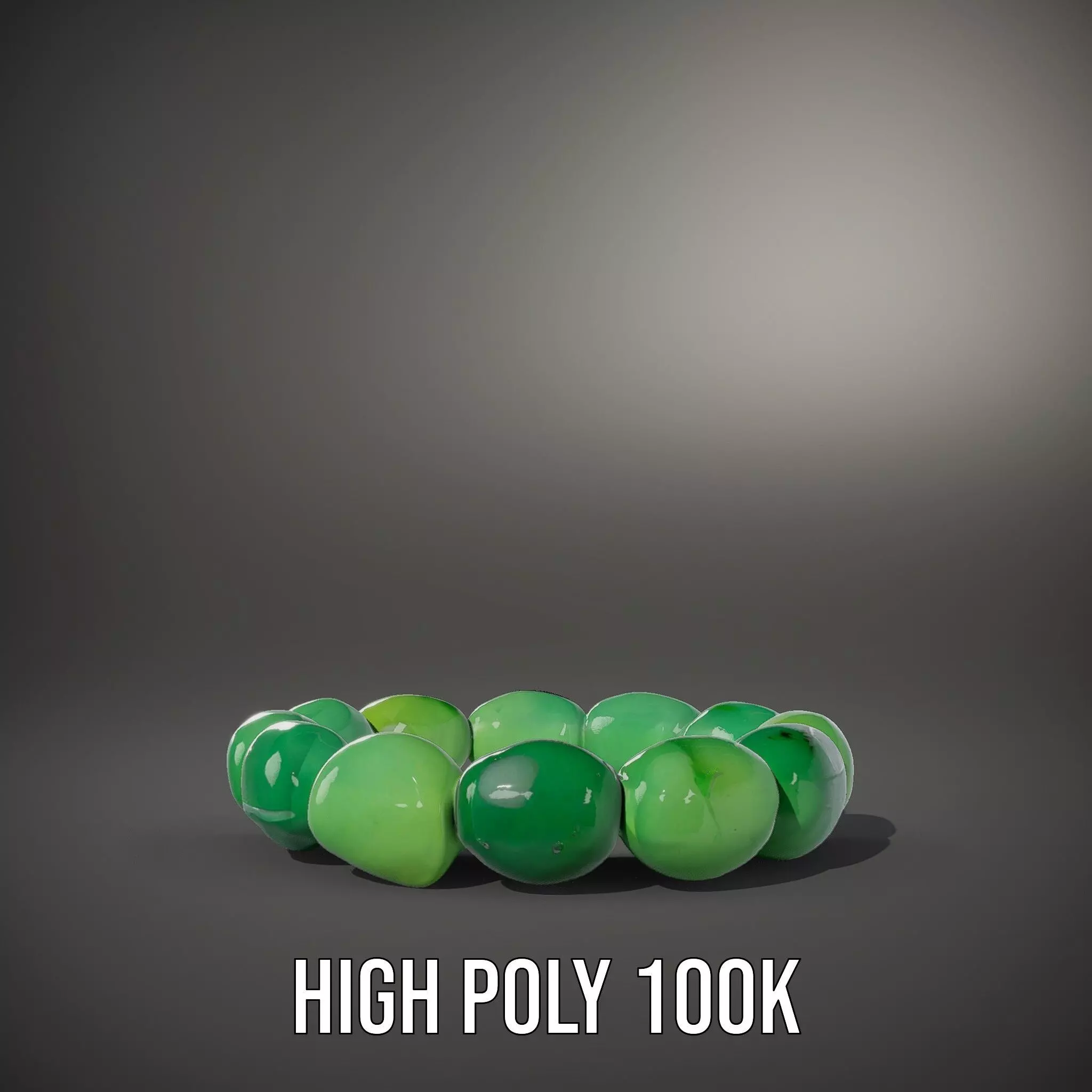 Emerald Jade Bracelet model pack Low-poly 3D model_8