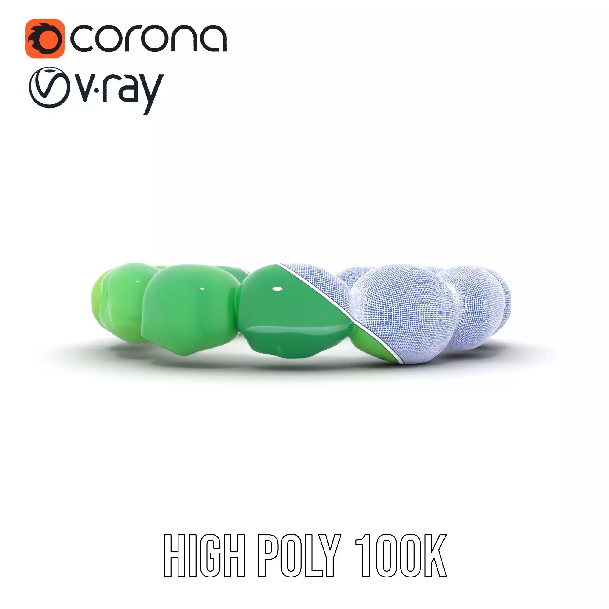 Emerald Jade Bracelet model pack Low-poly 3D model_34