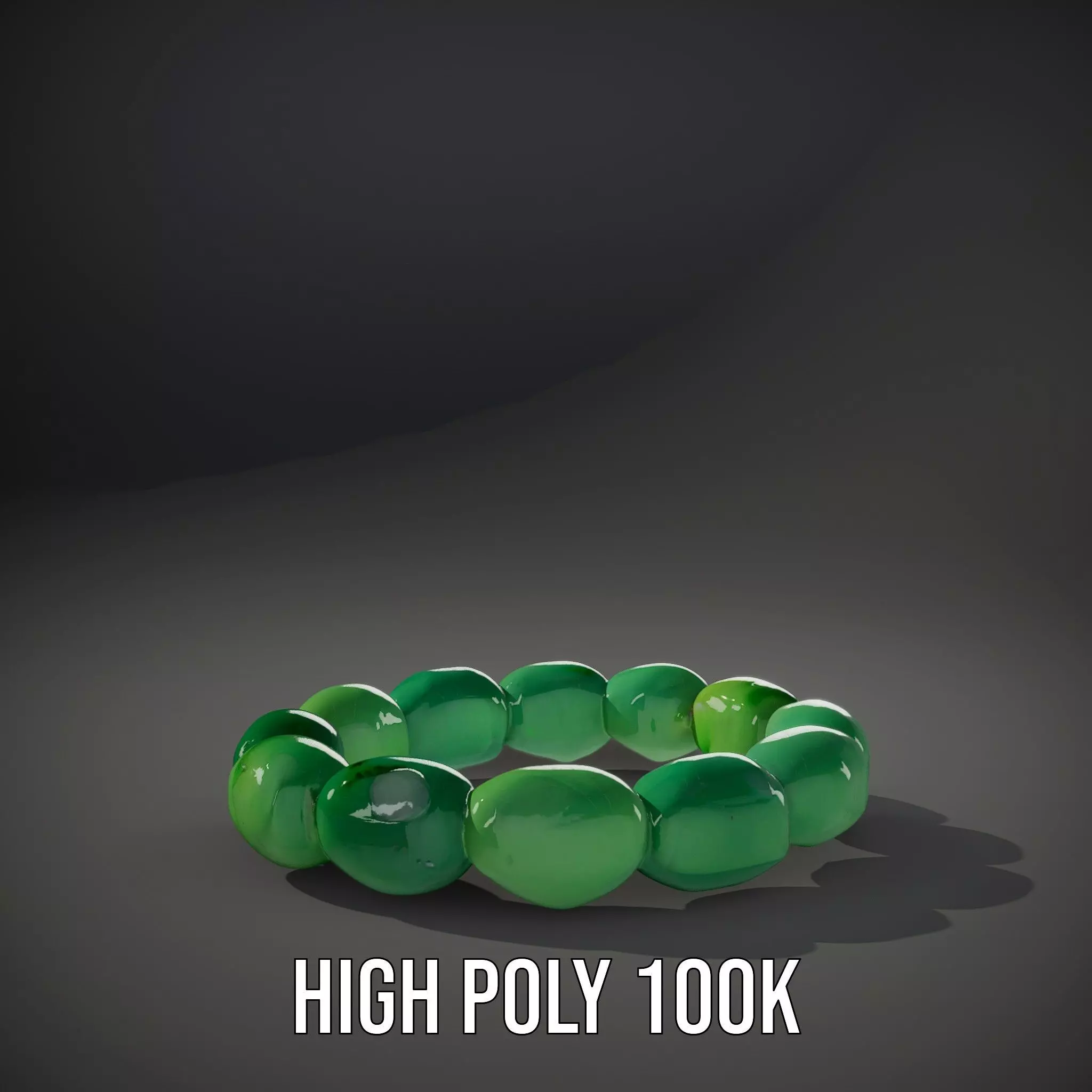 Emerald Jade Bracelet model pack Low-poly 3D model_10