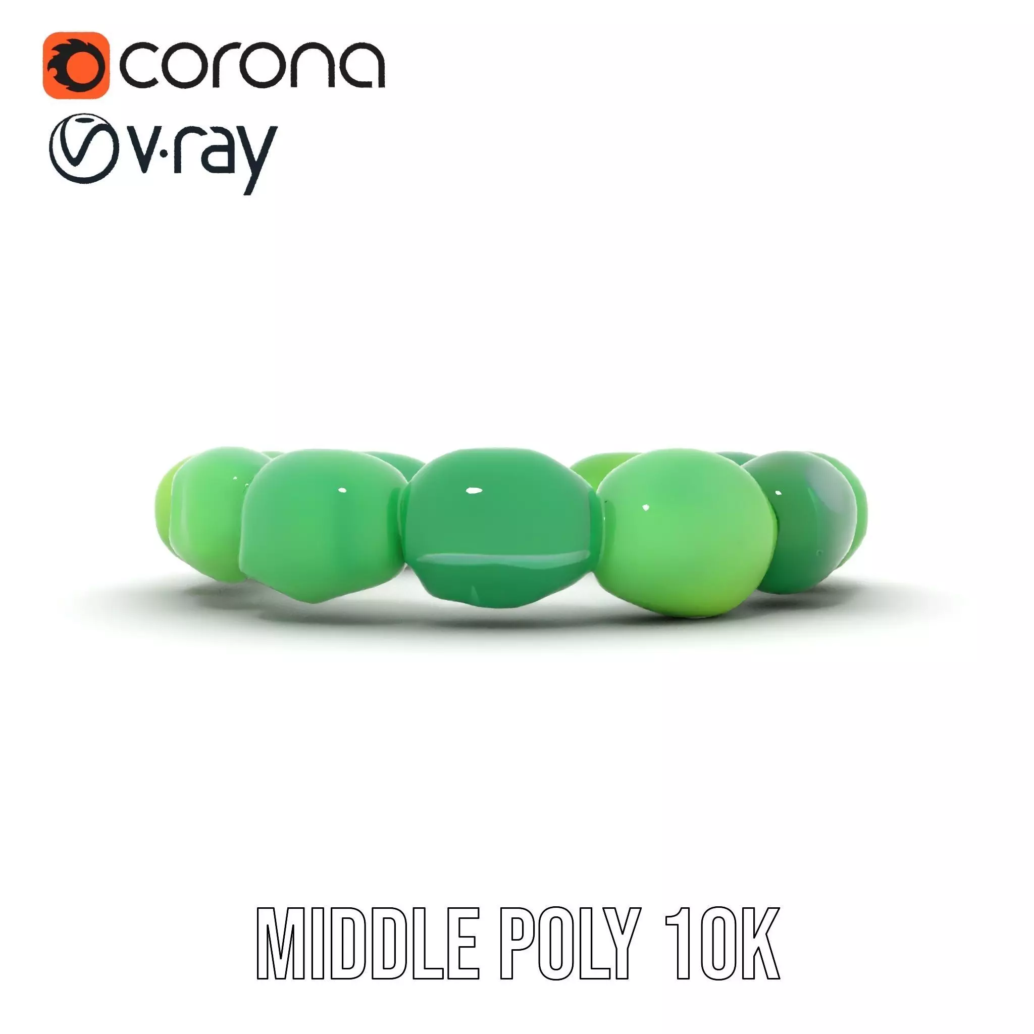 Emerald Jade Bracelet model pack Low-poly 3D model_5