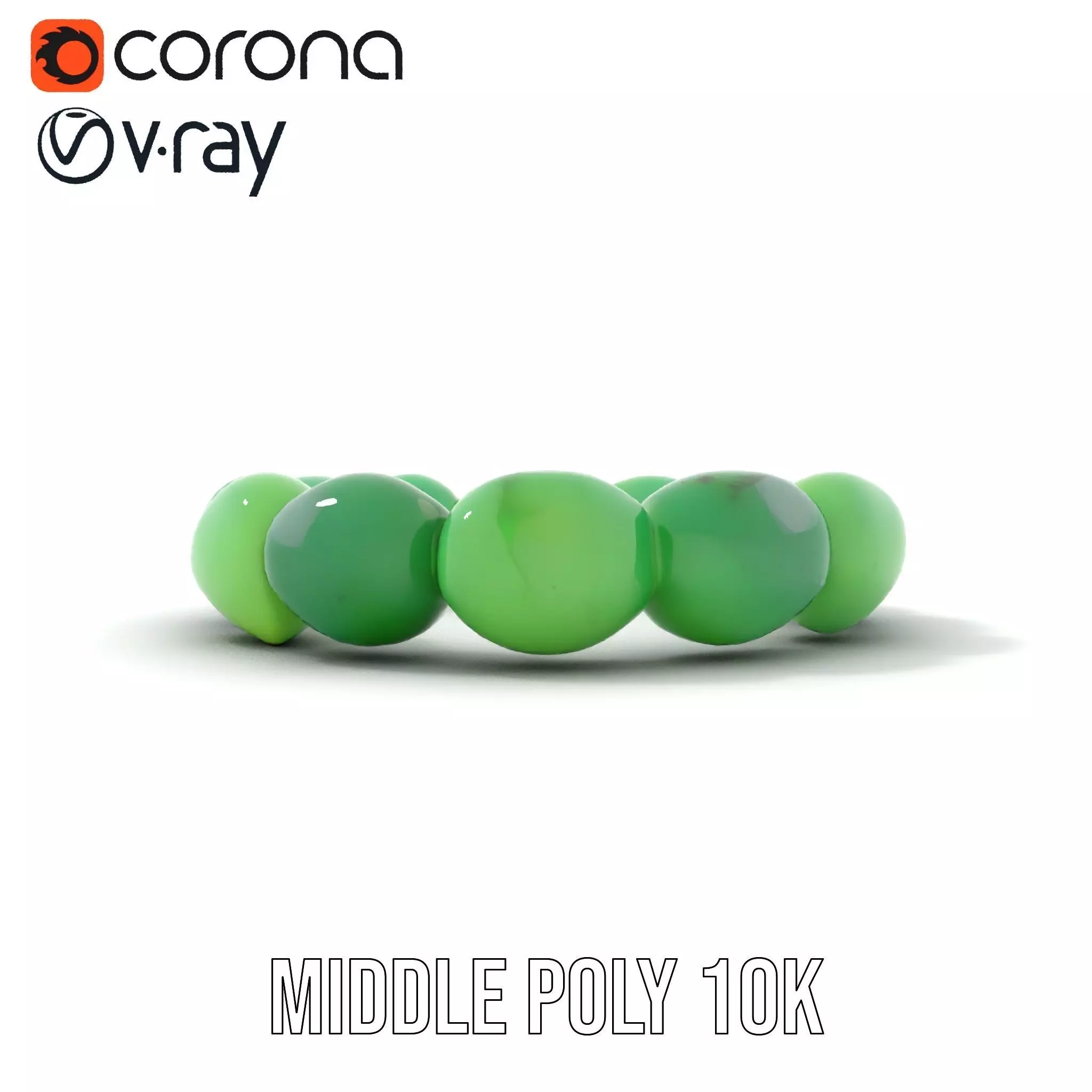 Emerald Jade Bracelet model pack Low-poly 3D model_18