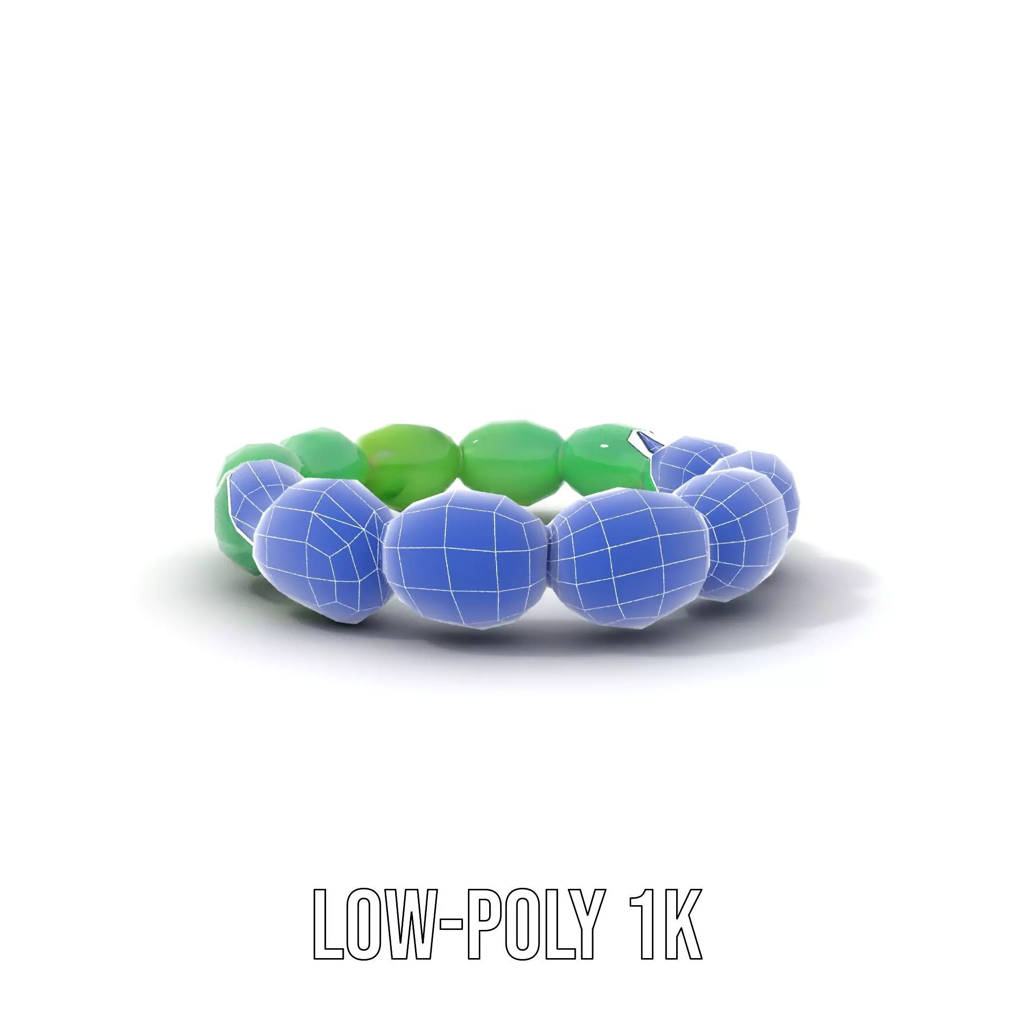 Emerald Jade Bracelet model pack Low-poly 3D model_14