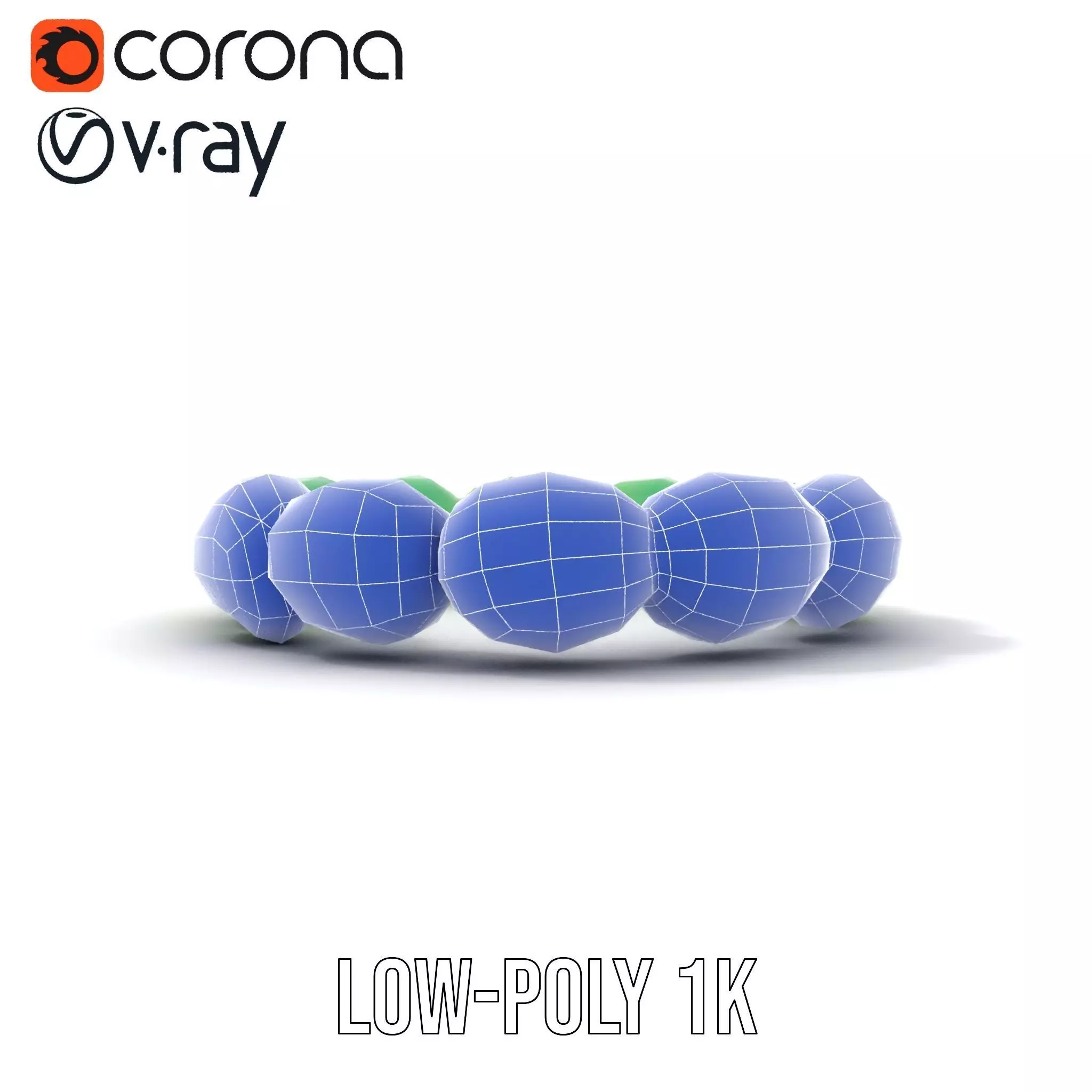 Emerald Jade Bracelet model pack Low-poly 3D model_19