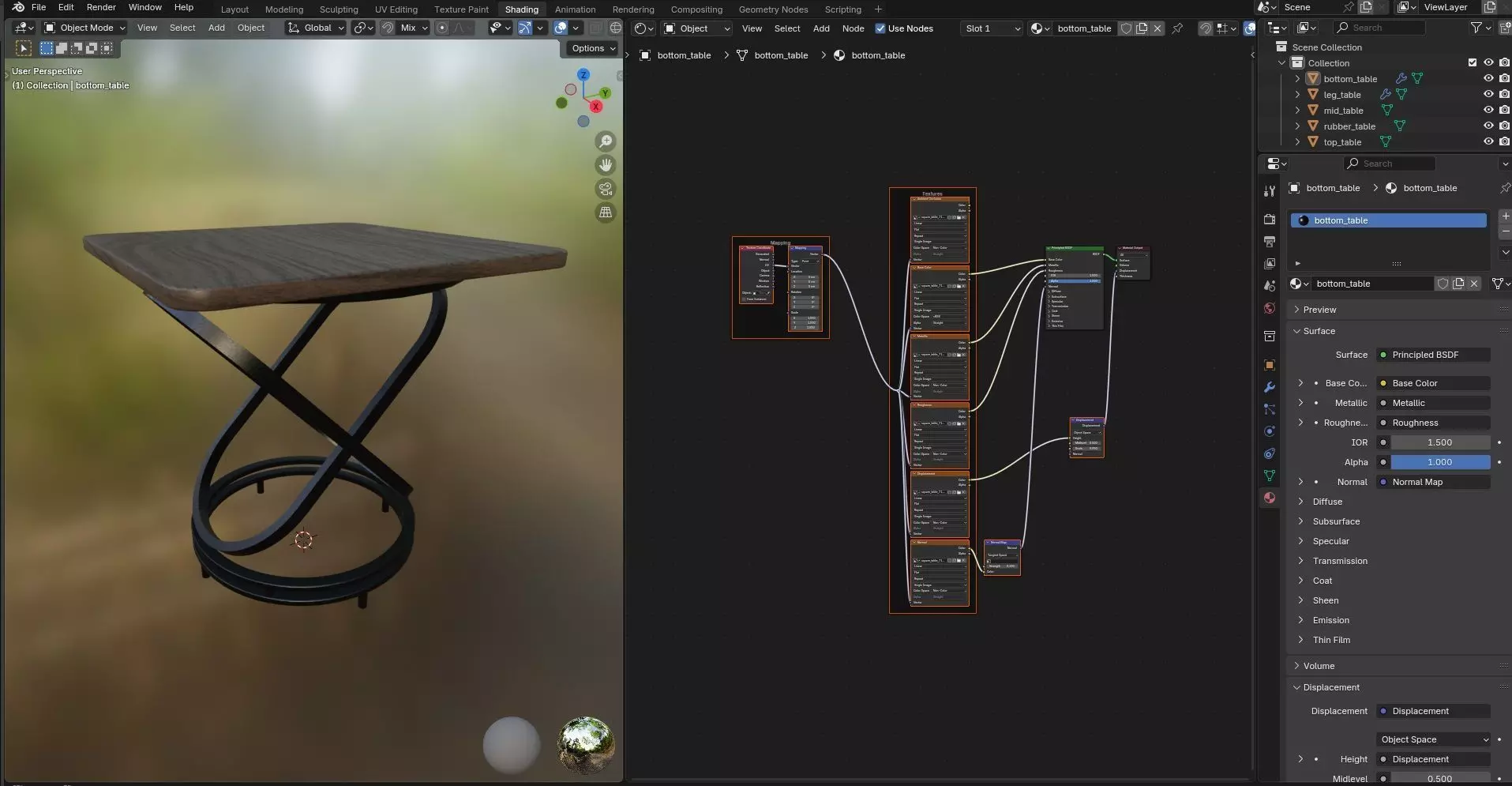 Square Table CG71 3D model_11