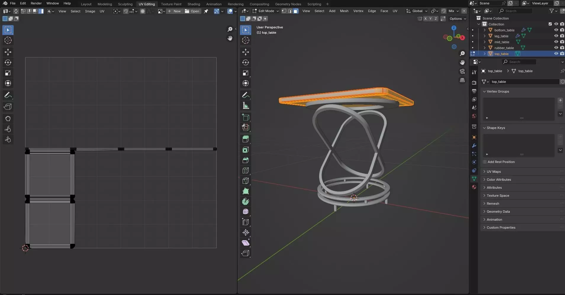 Square Table CG71 3D model_10