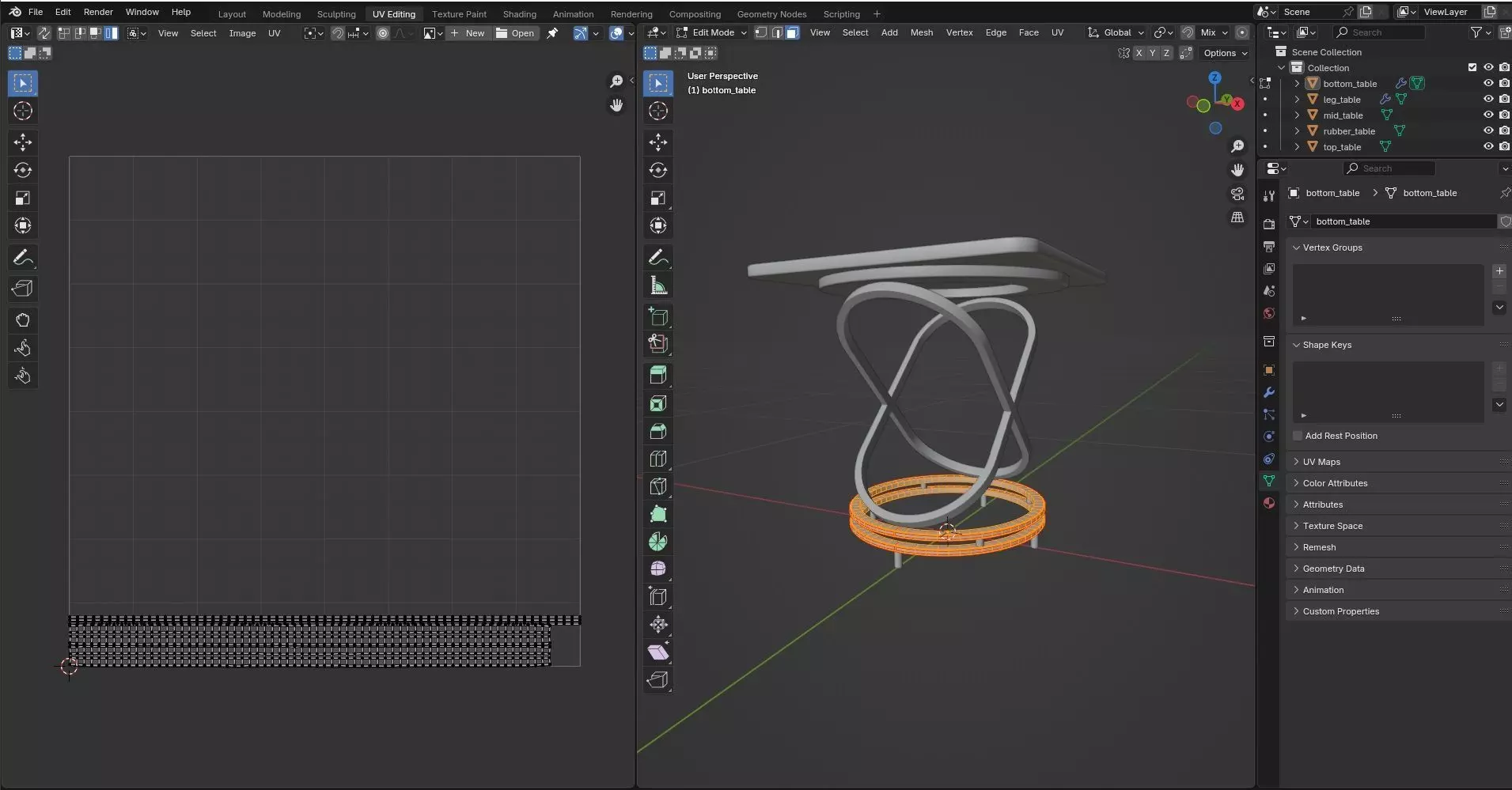 Square Table CG71 3D model_9