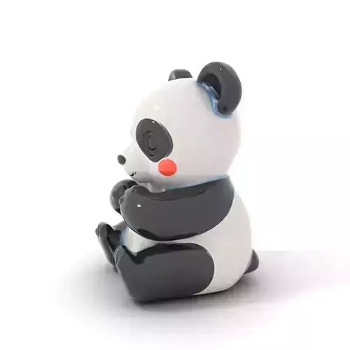 Cute Panda Figurine model pack Low-poly 3D model