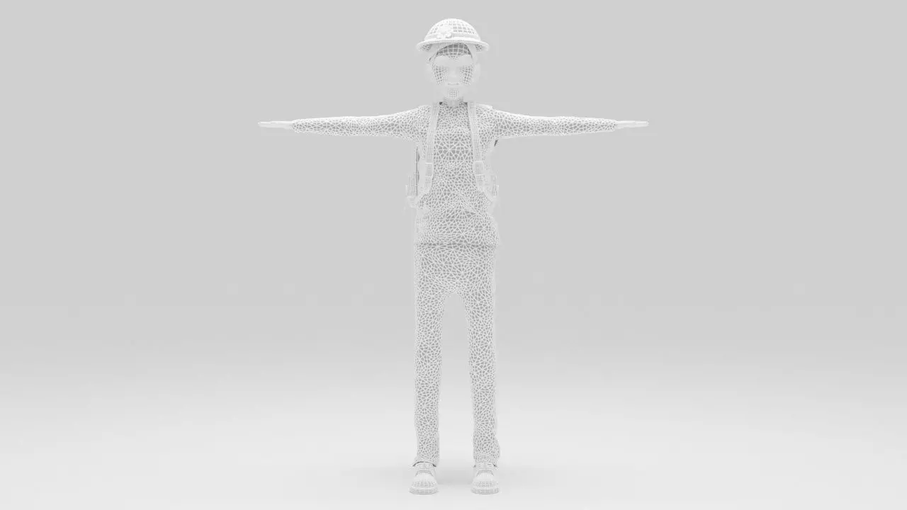 Character  camping  pack 03 Rigged Low-poly 3D model_6