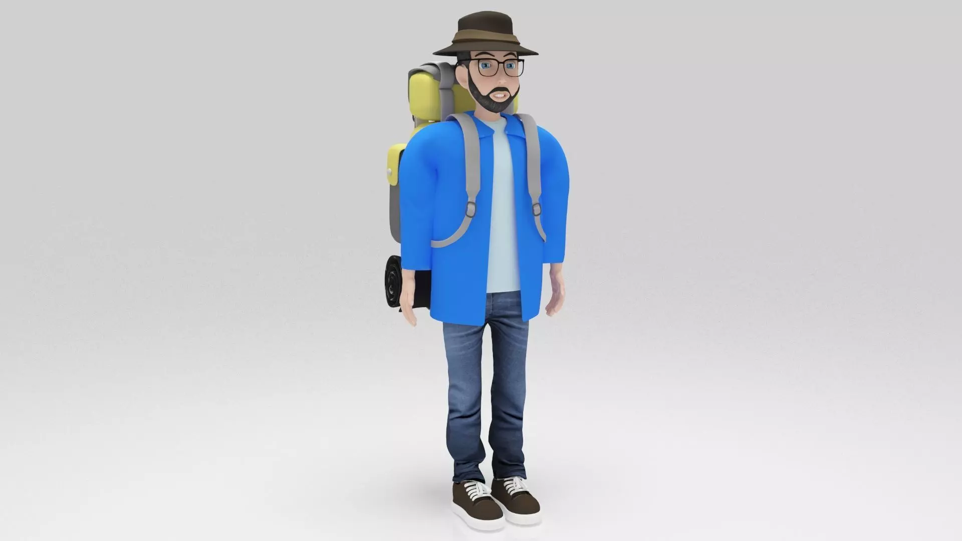 Character  camping  pack 03 Rigged Low-poly 3D model_11