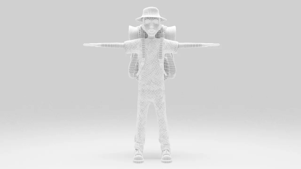 Character  camping  pack 03 Rigged Low-poly 3D model_10