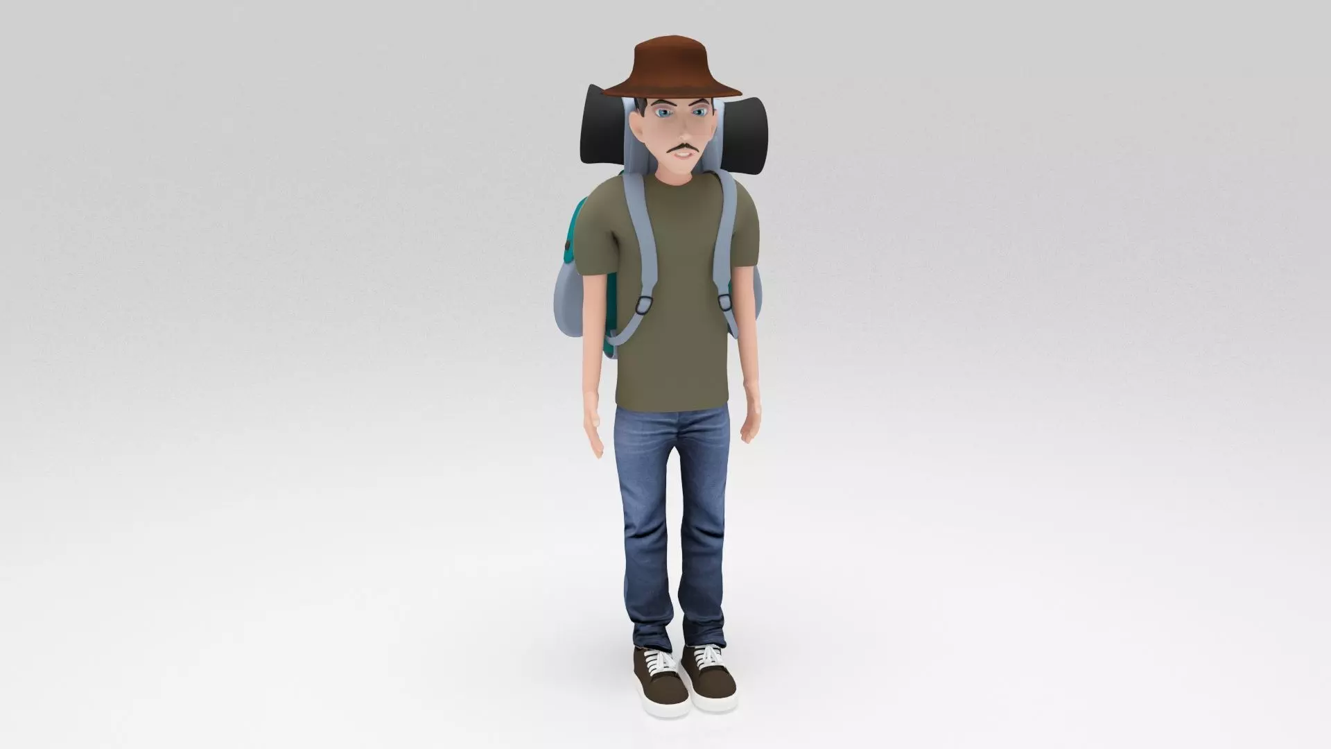 Character  camping  pack 03 Rigged Low-poly 3D model_9