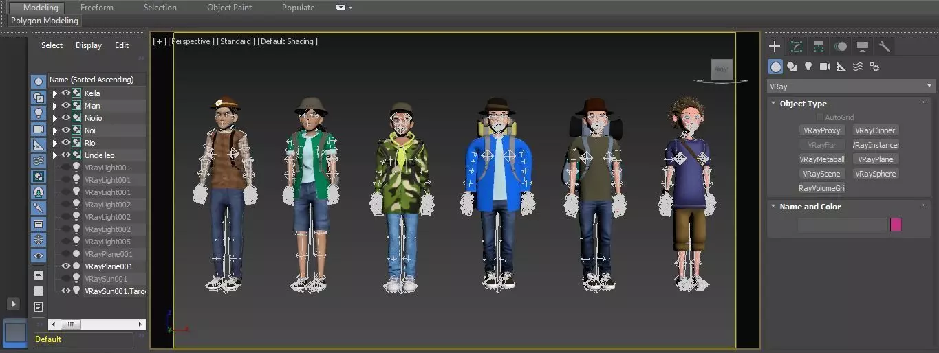 Character  camping  pack 03 Rigged Low-poly 3D model_15