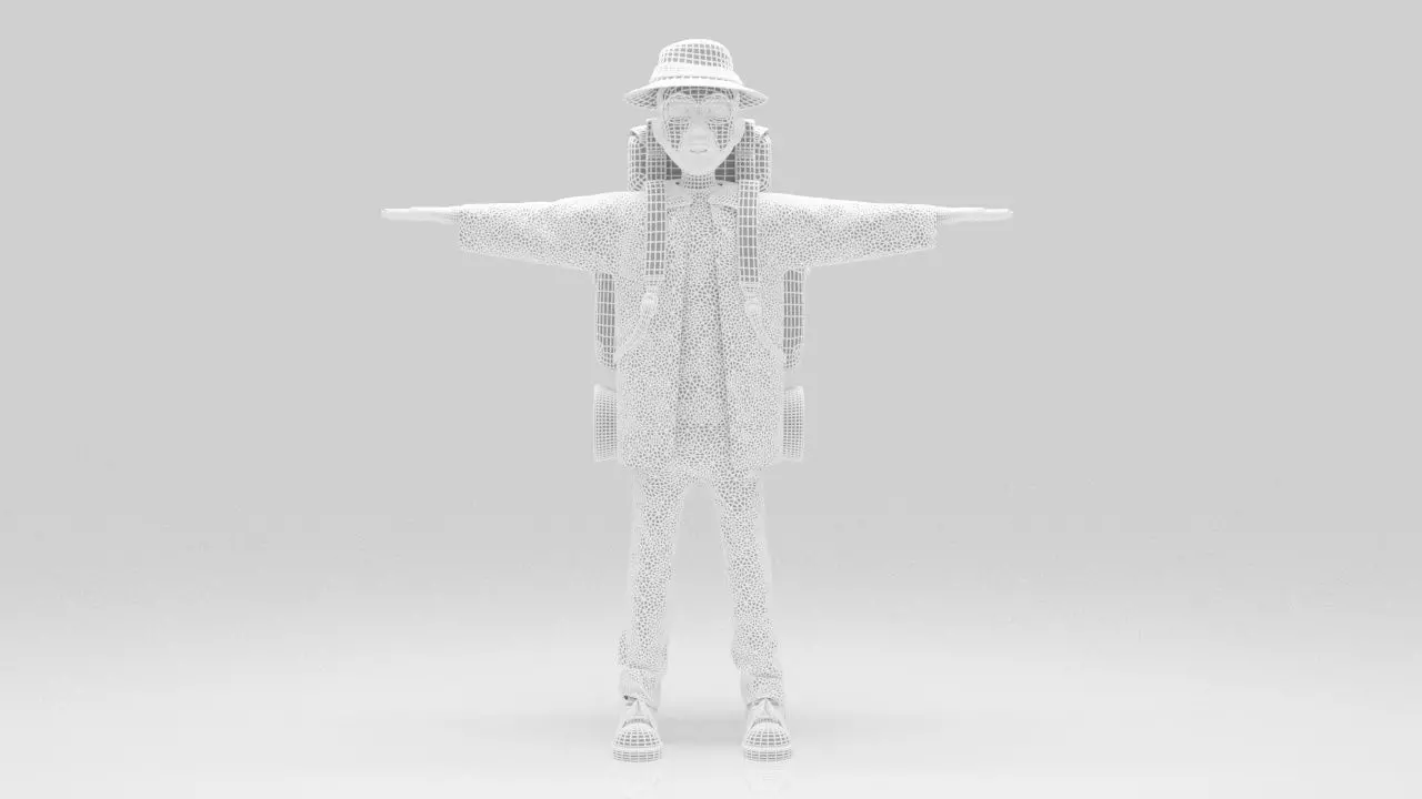 Character  camping  pack 03 Rigged Low-poly 3D model_12