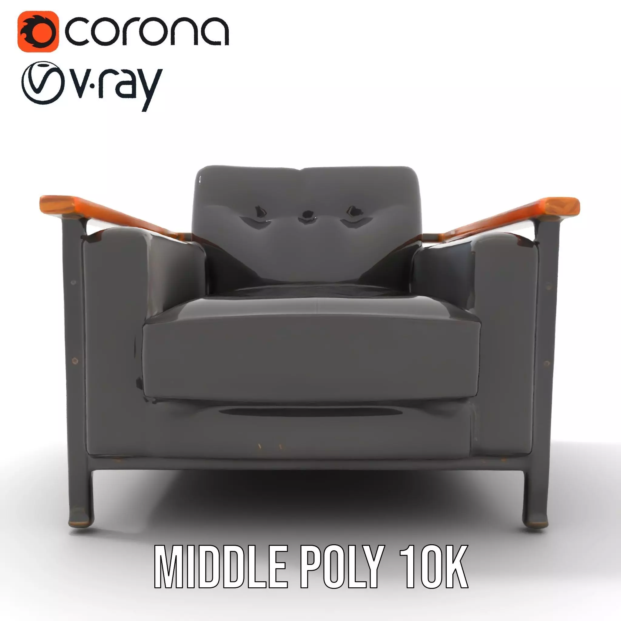 Modern Leather Armchair model pack Low-poly 3D model_15