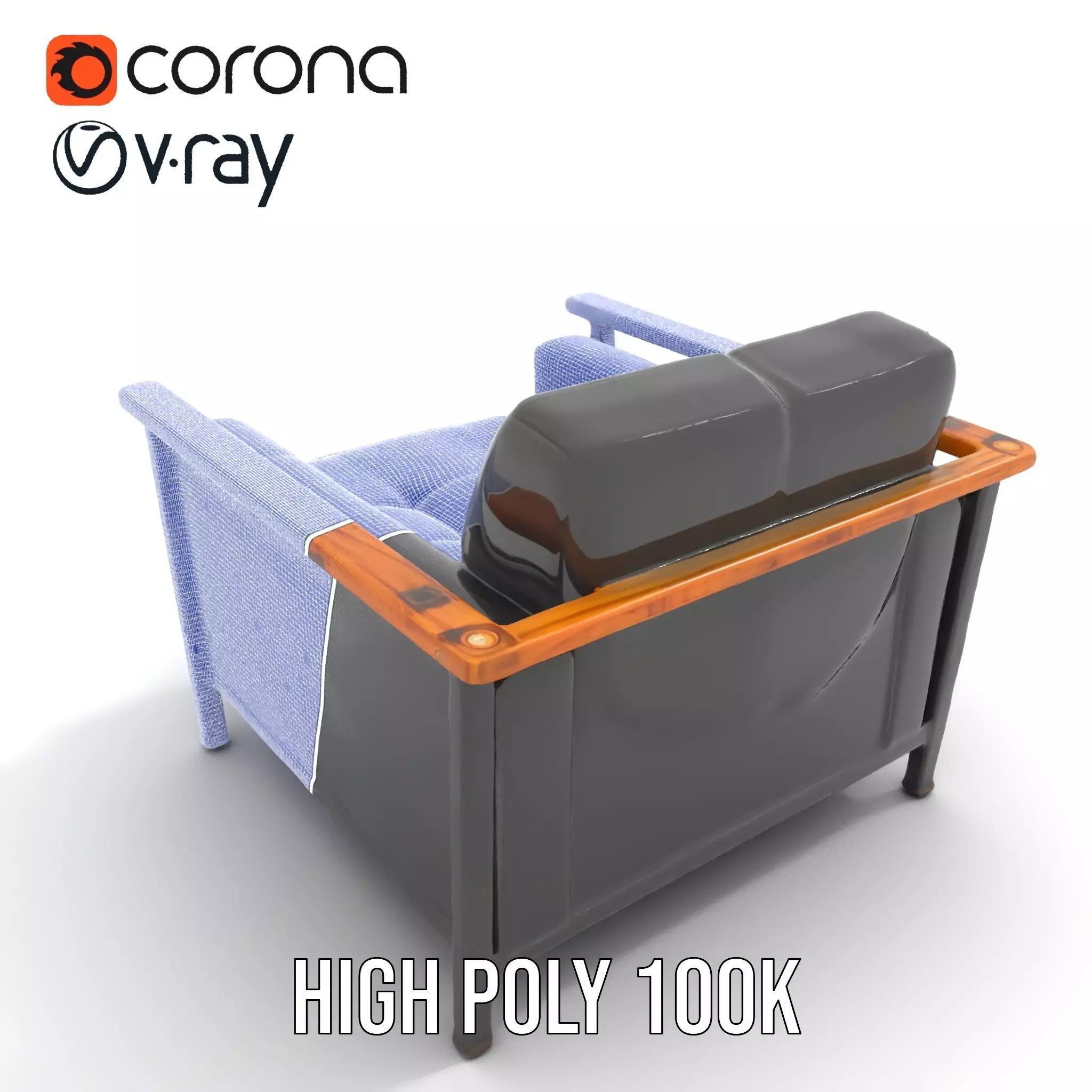 Modern Leather Armchair model pack Low-poly 3D model_32