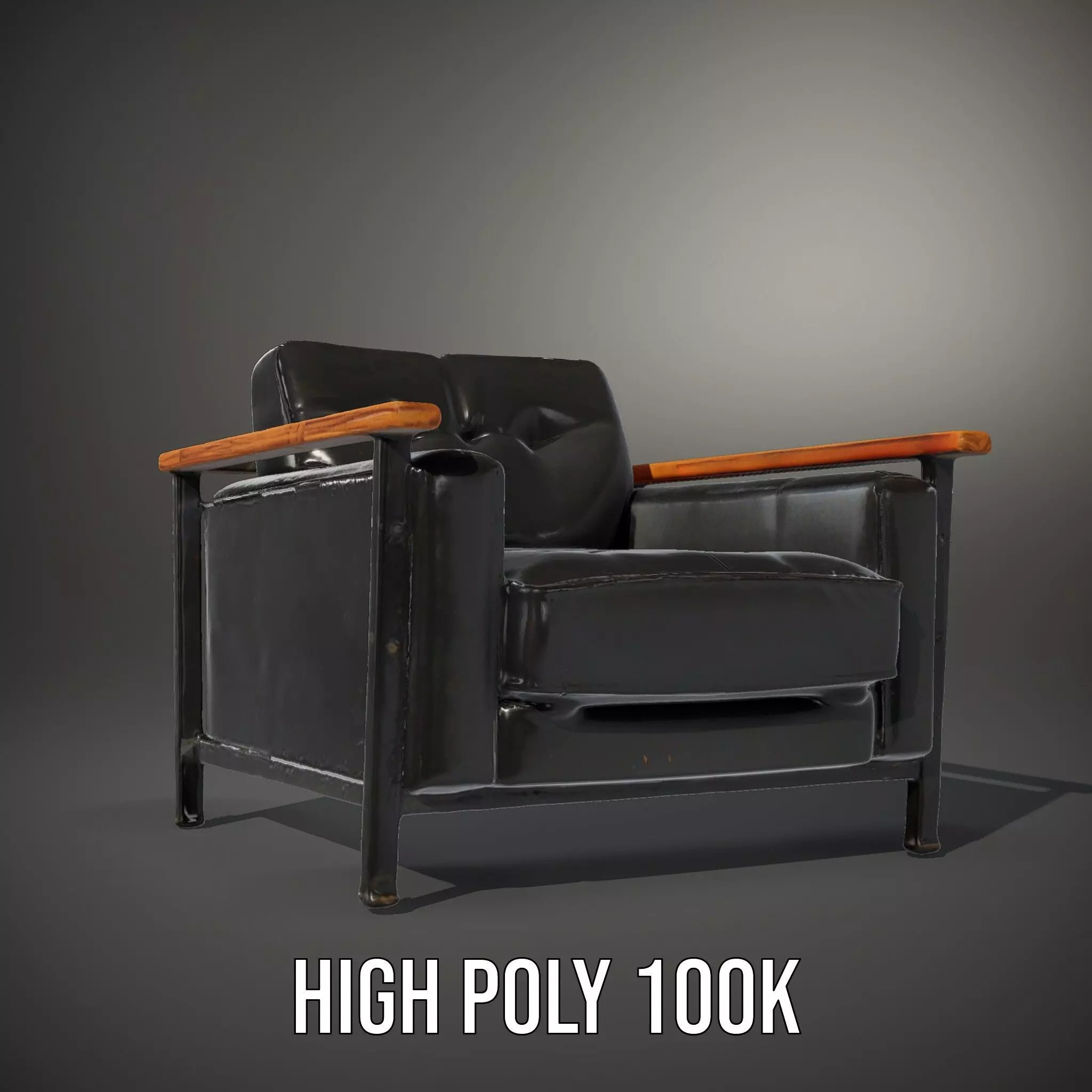 Modern Leather Armchair model pack Low-poly 3D model_10