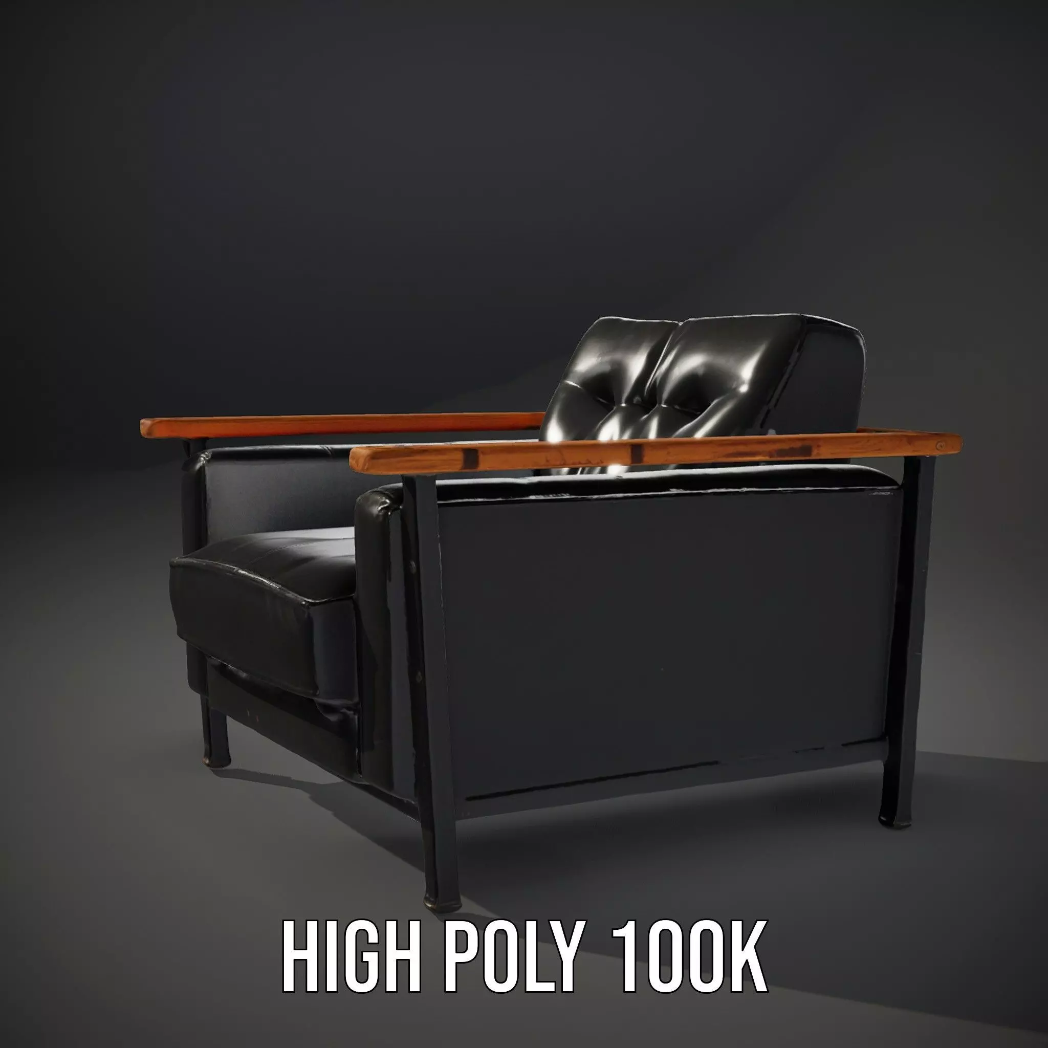 Modern Leather Armchair model pack Low-poly 3D model_8
