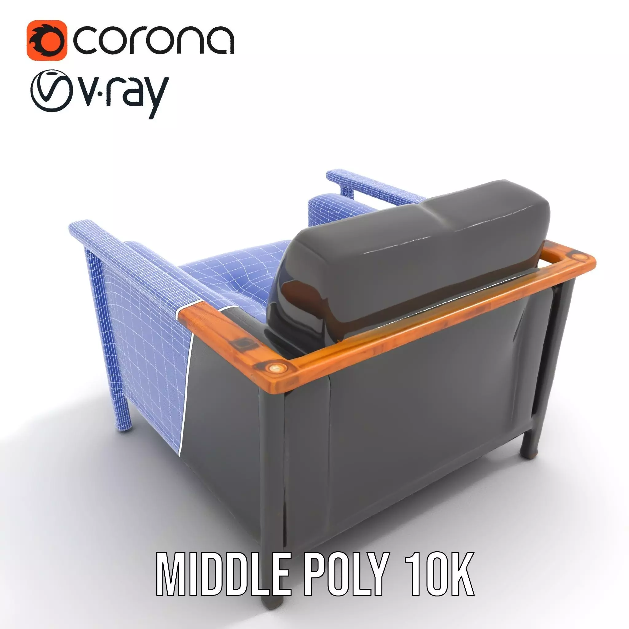 Modern Leather Armchair model pack Low-poly 3D model_29