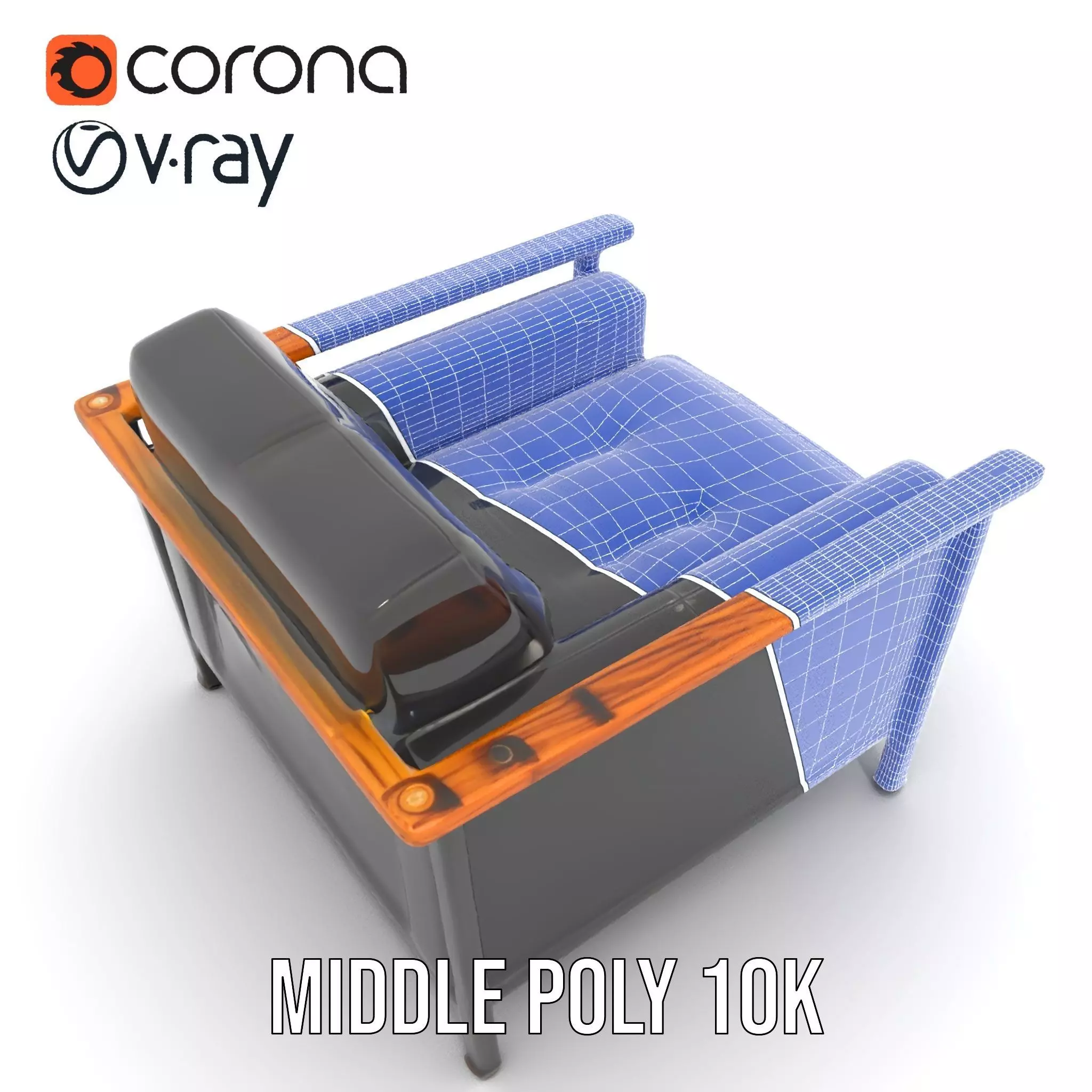 Modern Leather Armchair model pack Low-poly 3D model_27