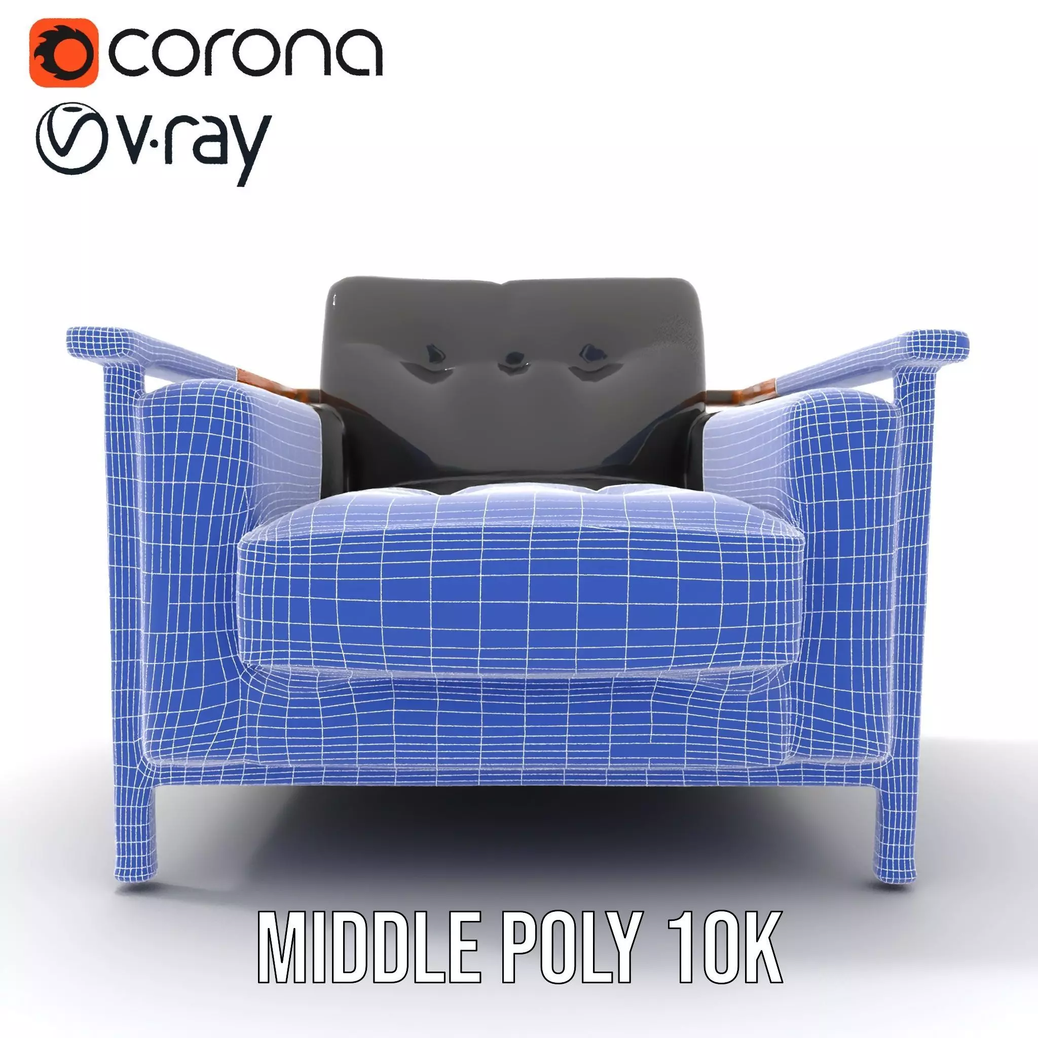 Modern Leather Armchair model pack Low-poly 3D model_13