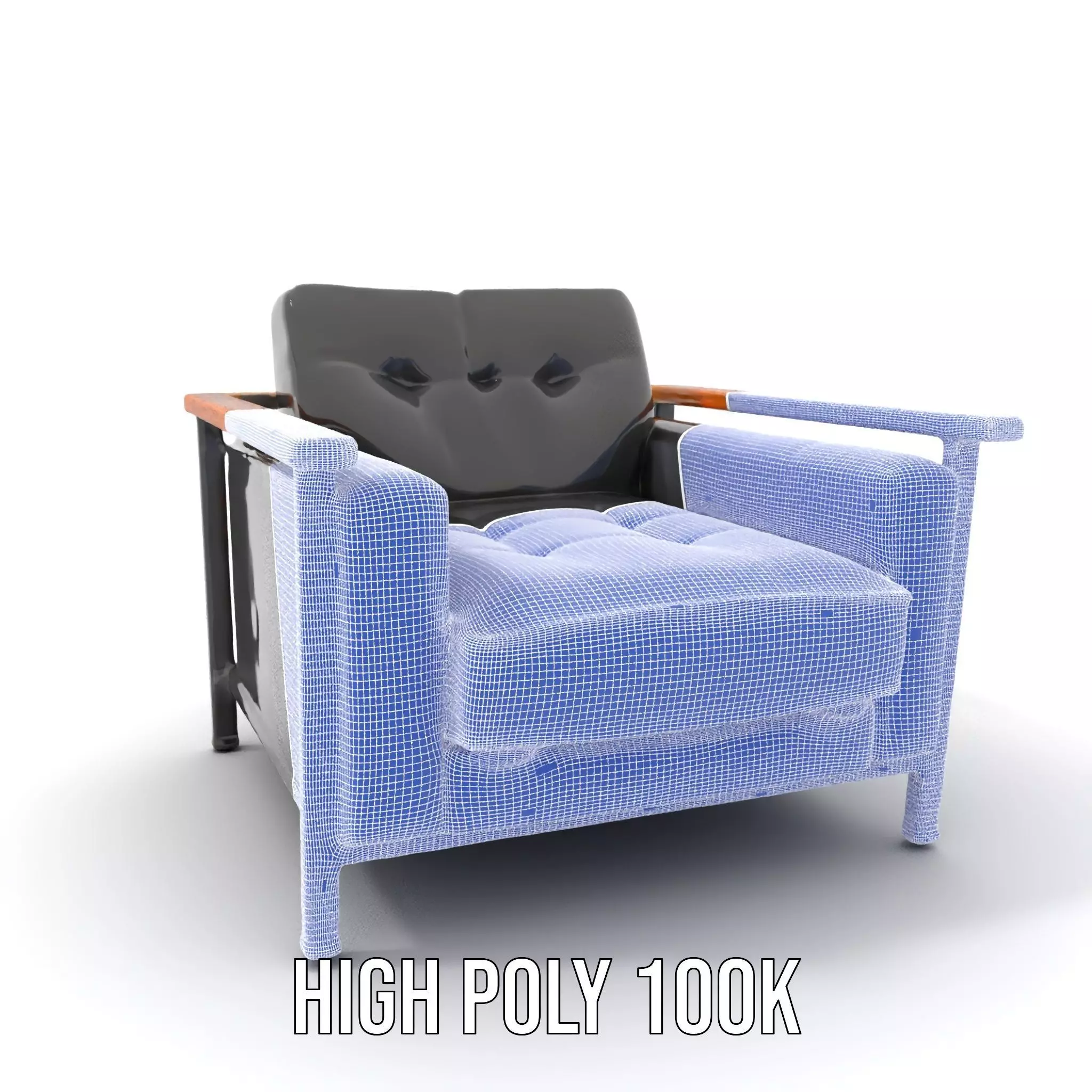Modern Leather Armchair model pack Low-poly 3D model_4