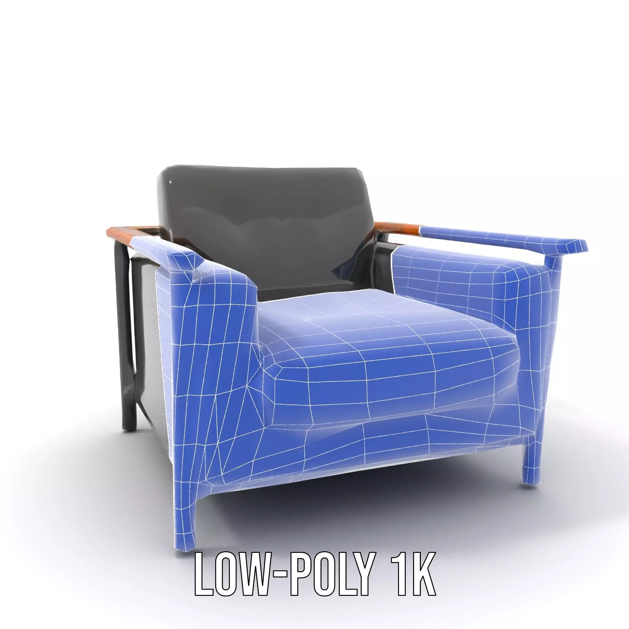 Modern Leather Armchair model pack Low-poly 3D model_30