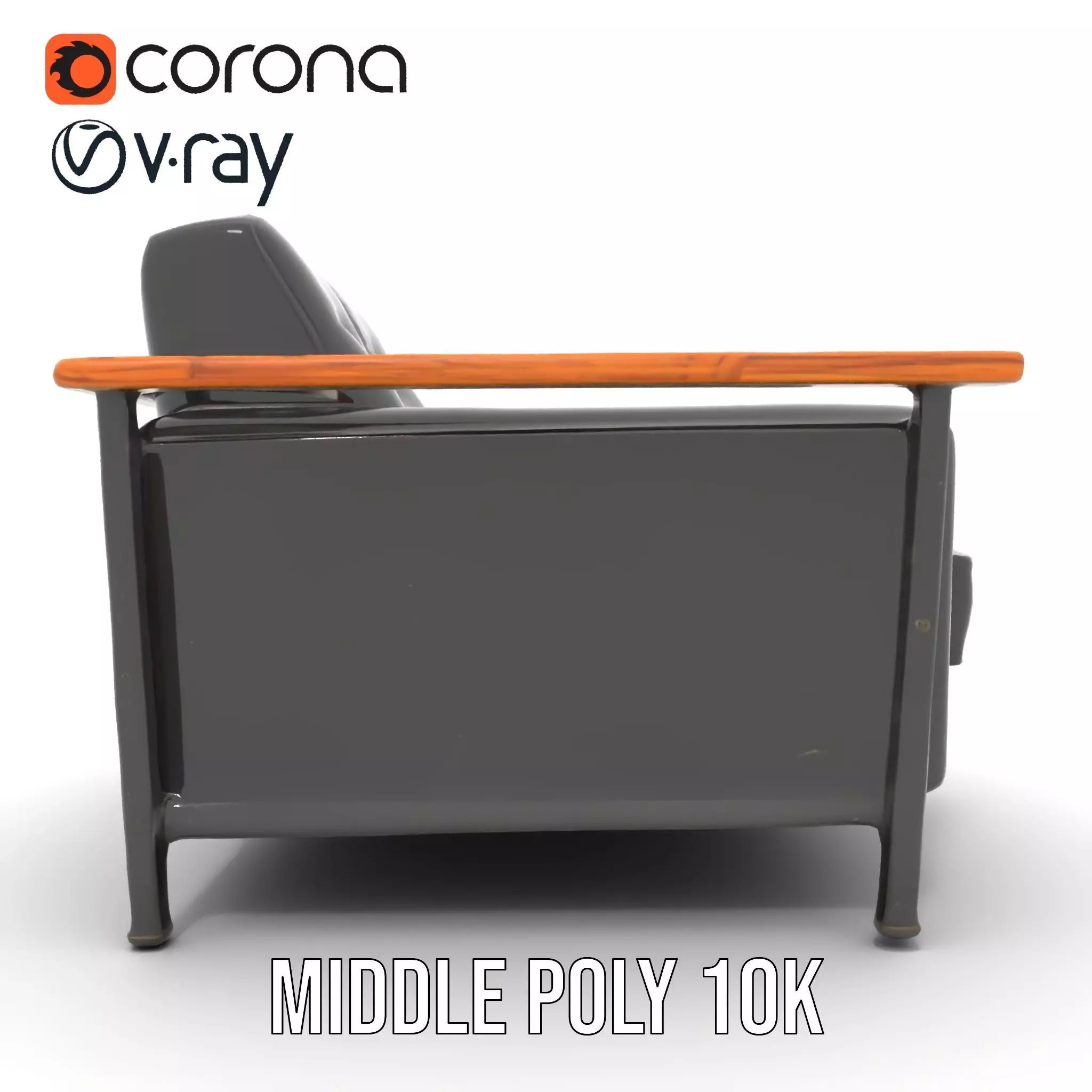 Modern Leather Armchair model pack Low-poly 3D model_21