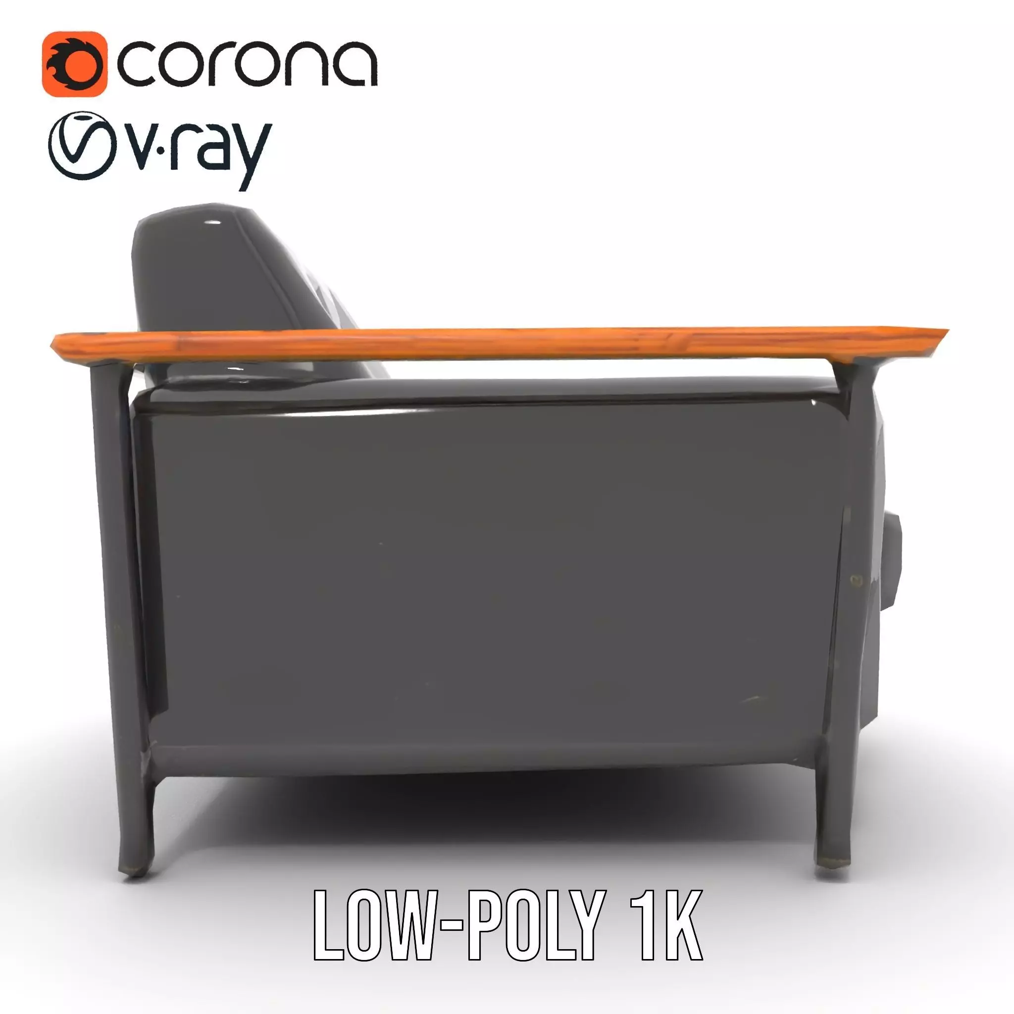 Modern Leather Armchair model pack Low-poly 3D model_14