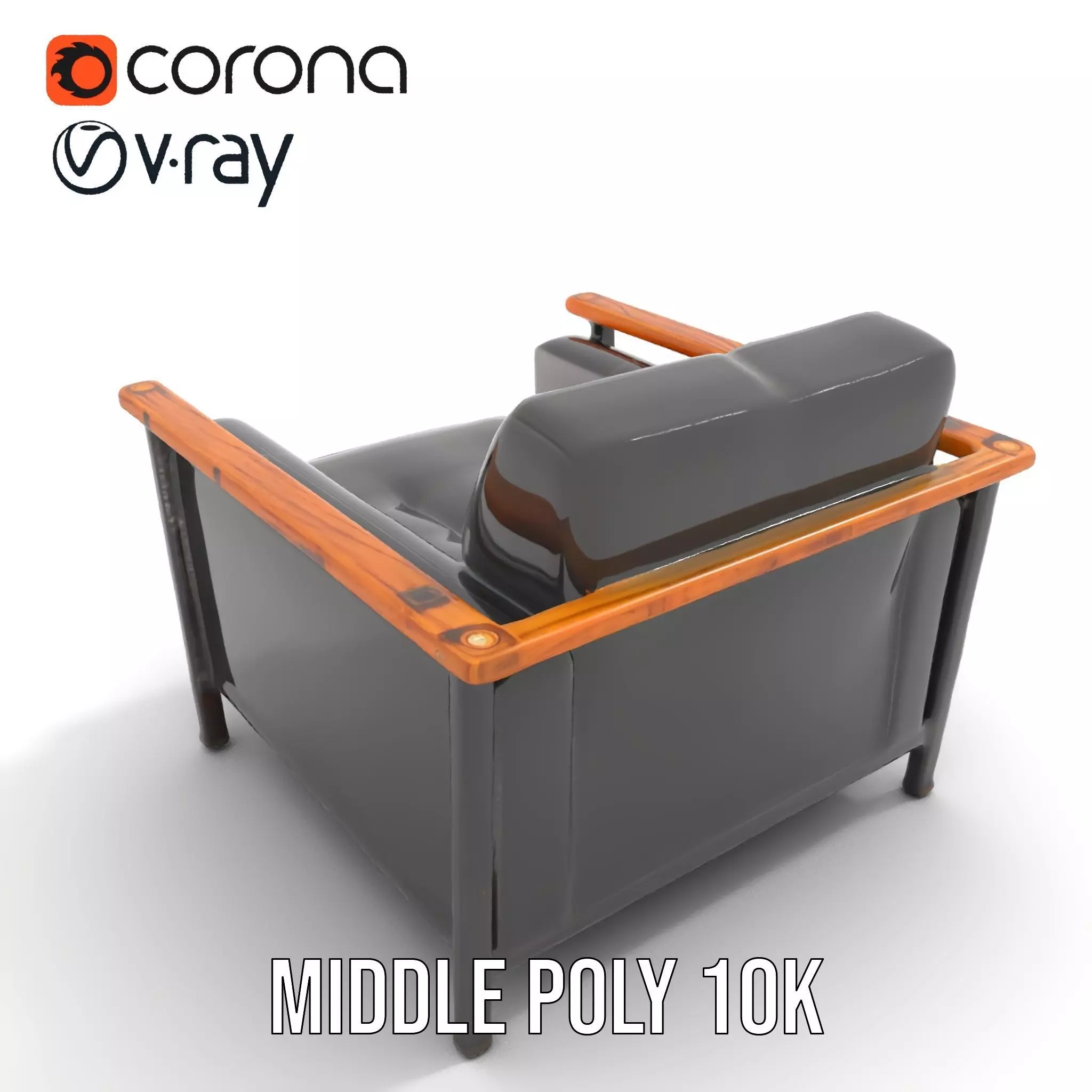 Modern Leather Armchair model pack Low-poly 3D model_6