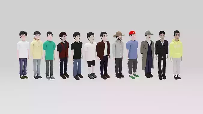 Character pack man  05 Rigged