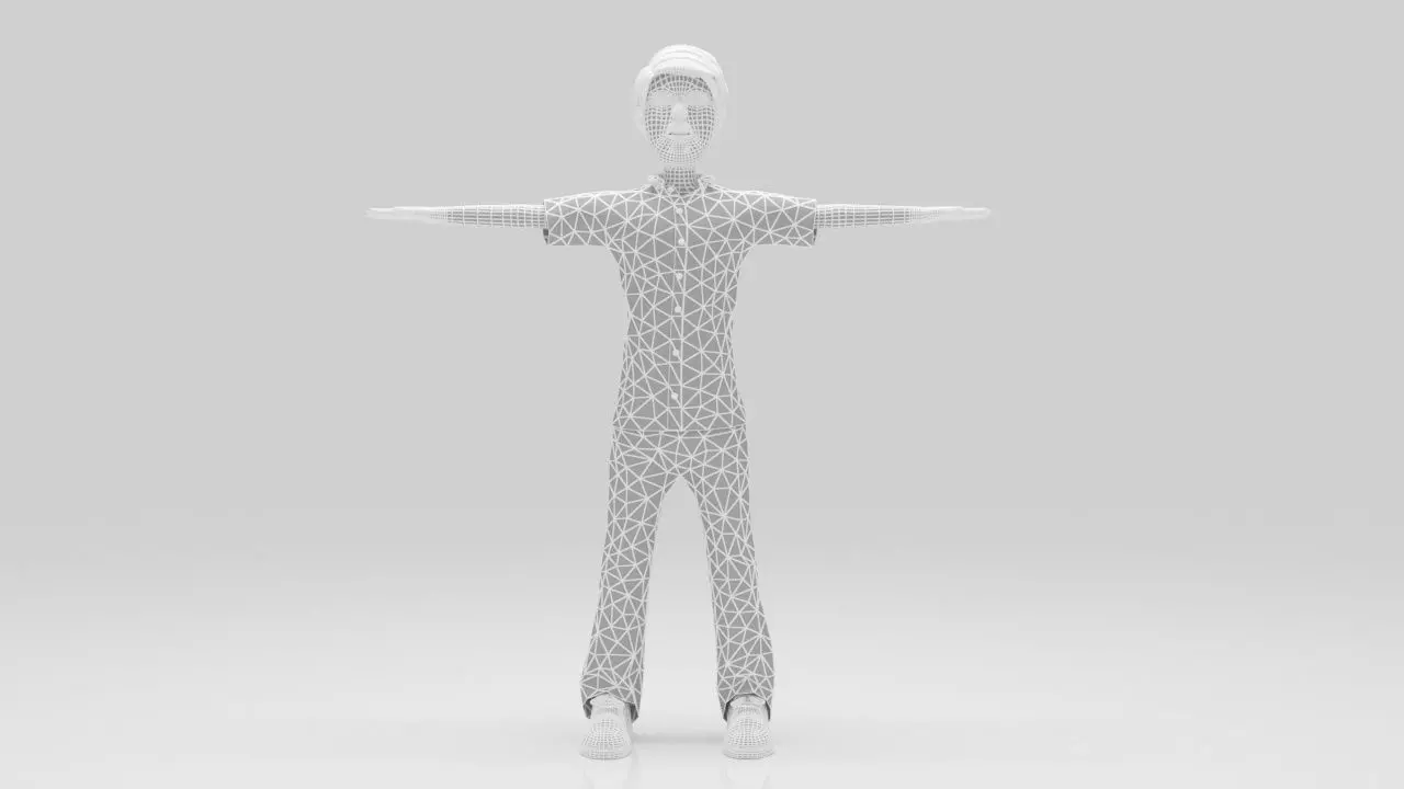 Character pack man  05 Rigged Low-poly 3D model_10