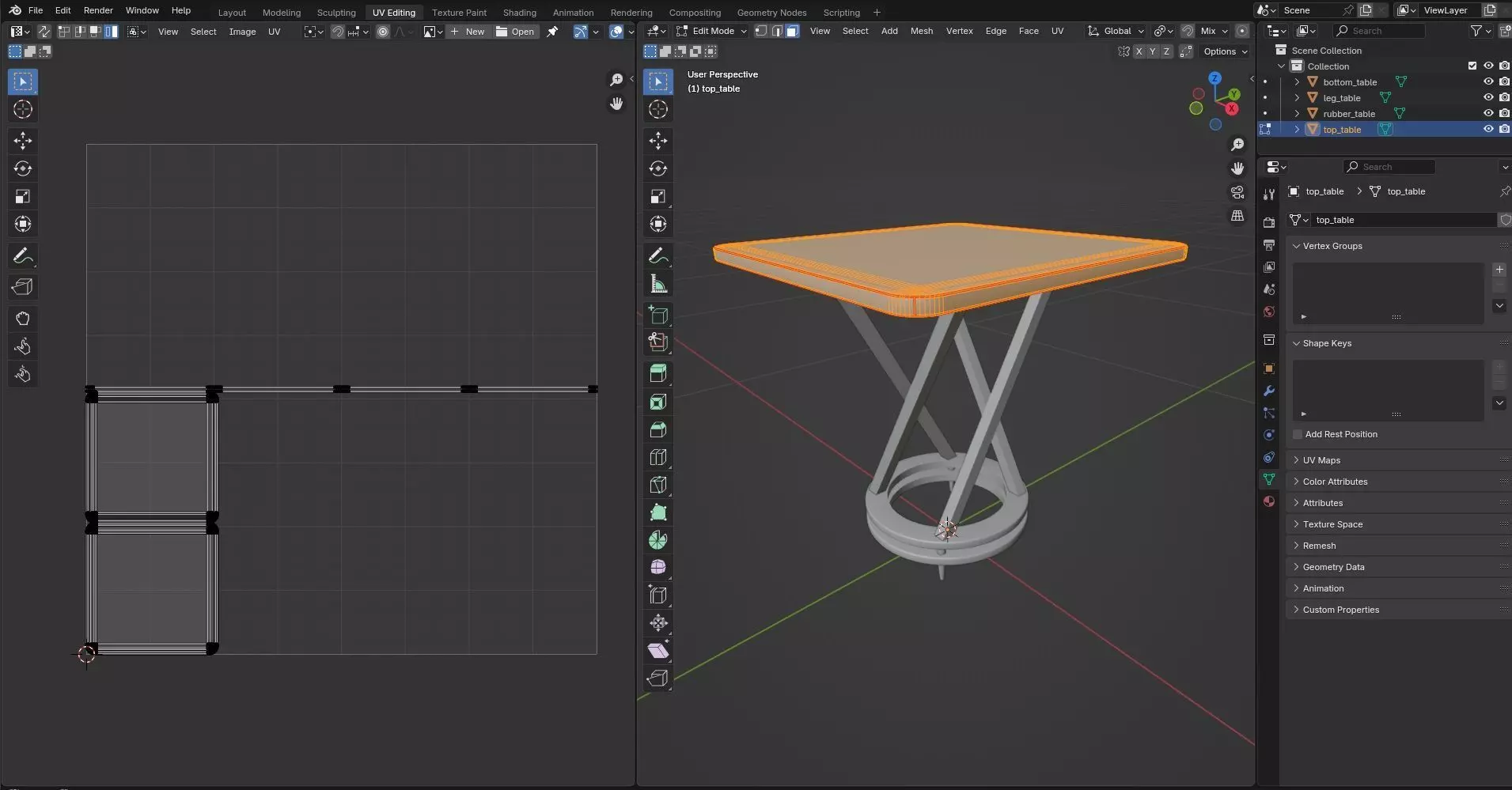 Square Table CG73 3D model_10