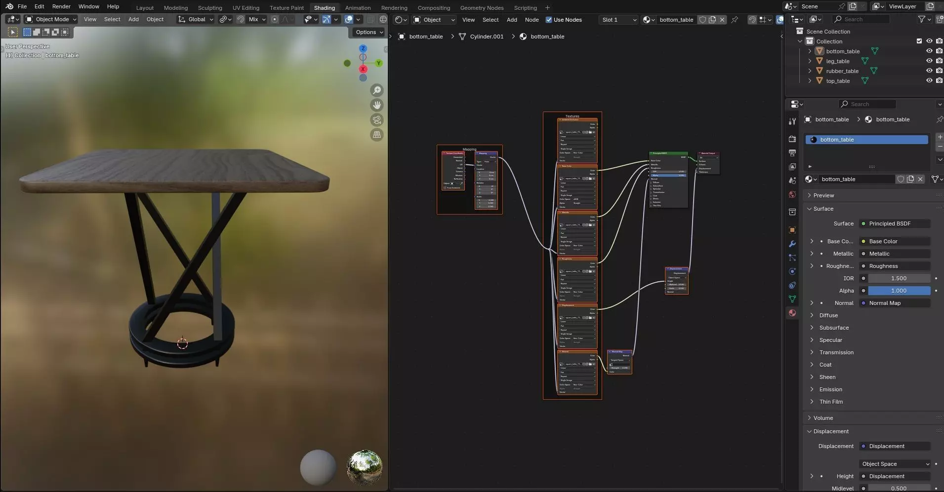 Square Table CG73 3D model_11