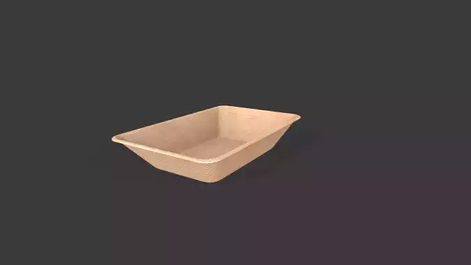 Food Tray Low-poly 3D model 3