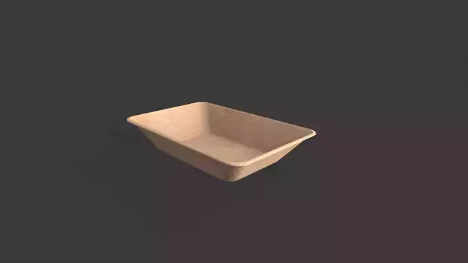 Food Tray Low-poly 3D model 4