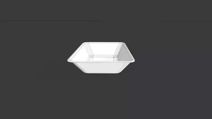Food Tray Low-poly 3D model 7