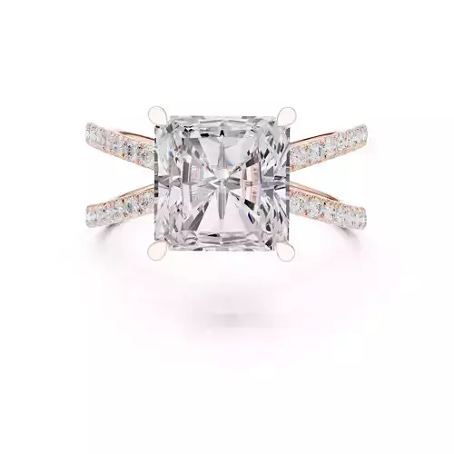 Crossover Radiant Diamond Engagement Wedding Ring 3DM STL Video