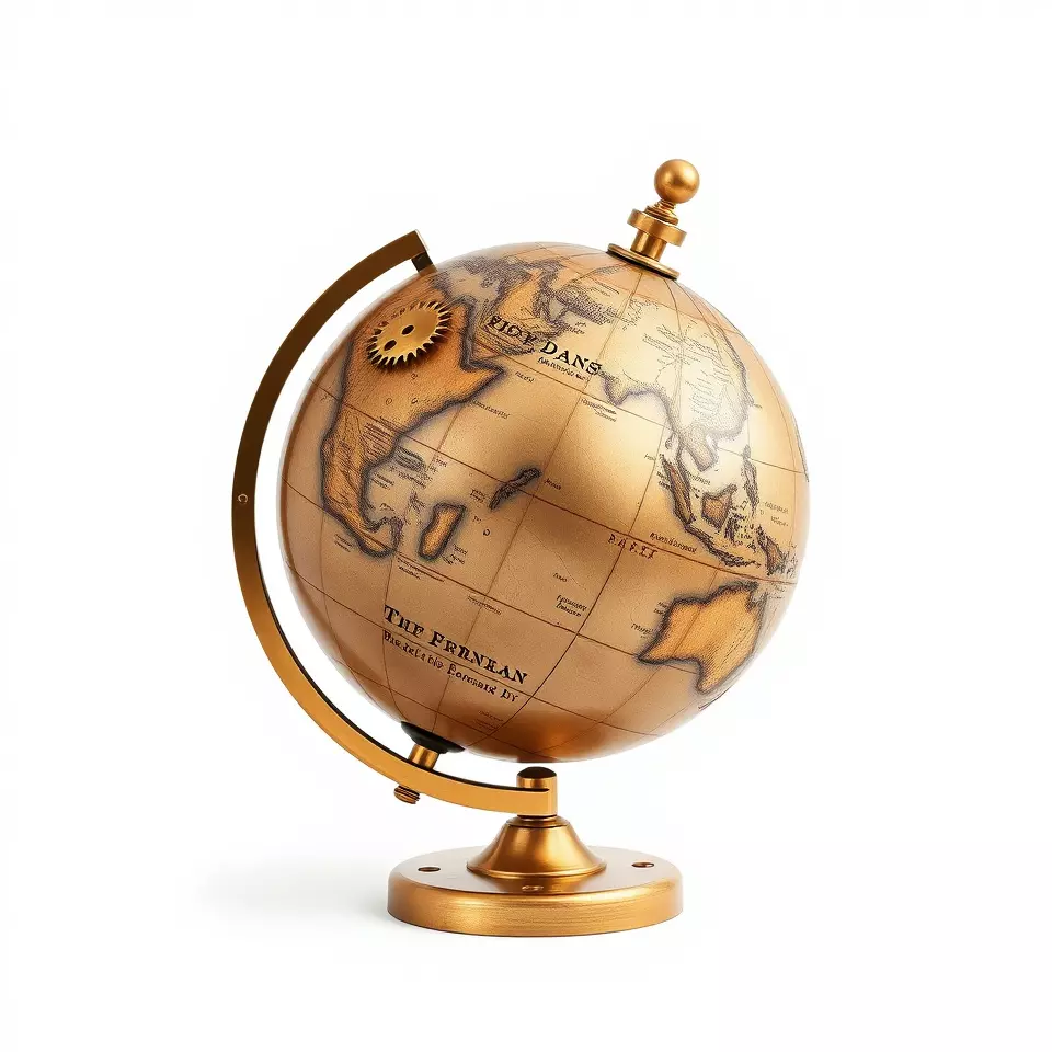 Vintage Brass Globe model pack Low-poly 3D model_2